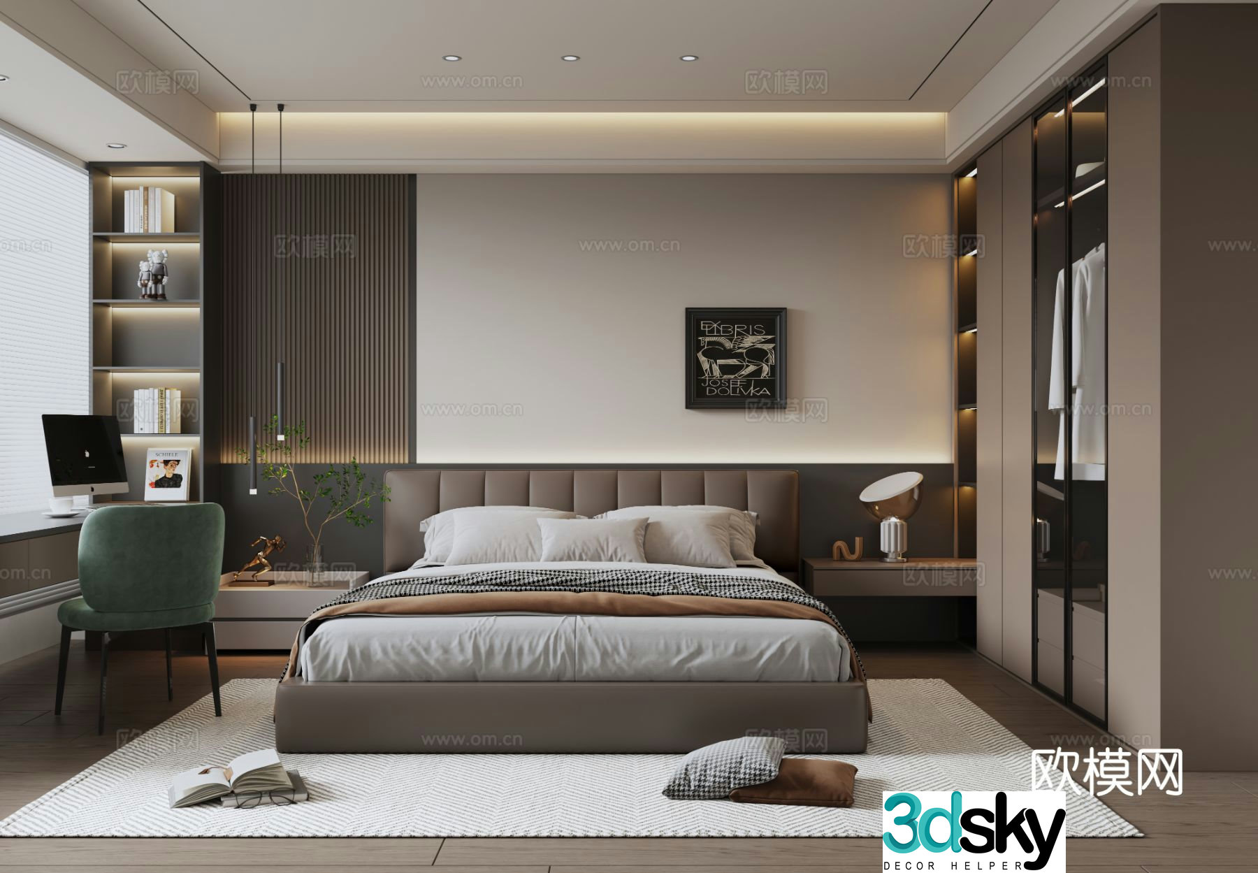 Italian style bedroom master bedroom 3d model