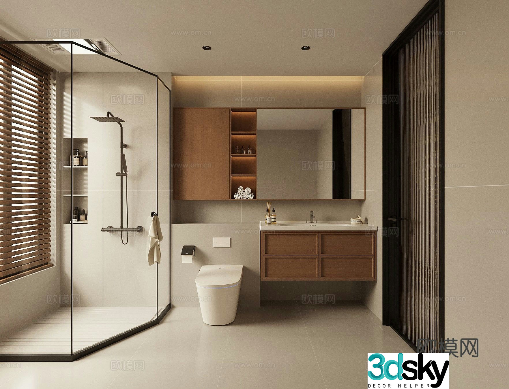 Medieval style bathroom bathroom 3d model