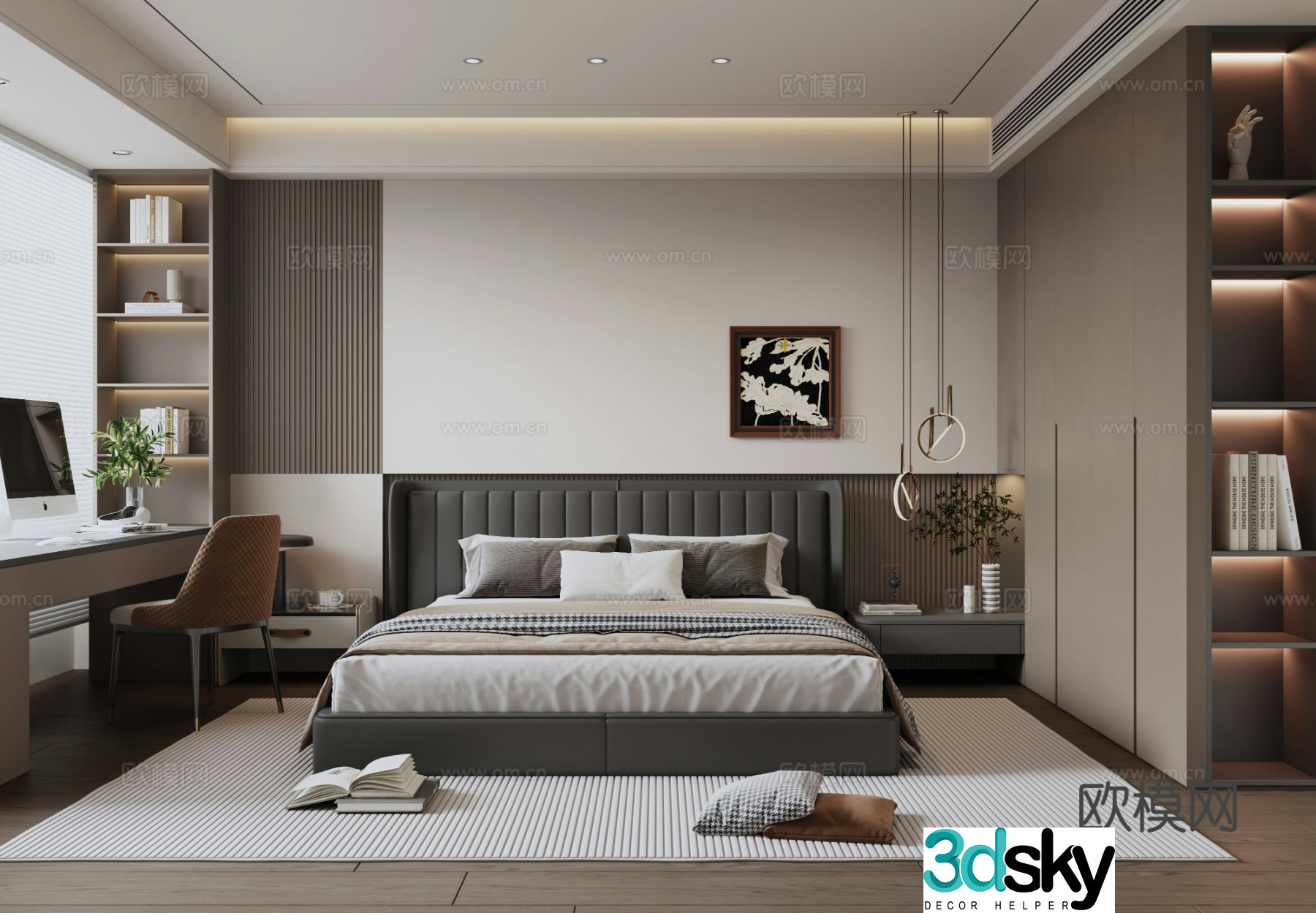 Italian style bedroom master bedroom 3d model