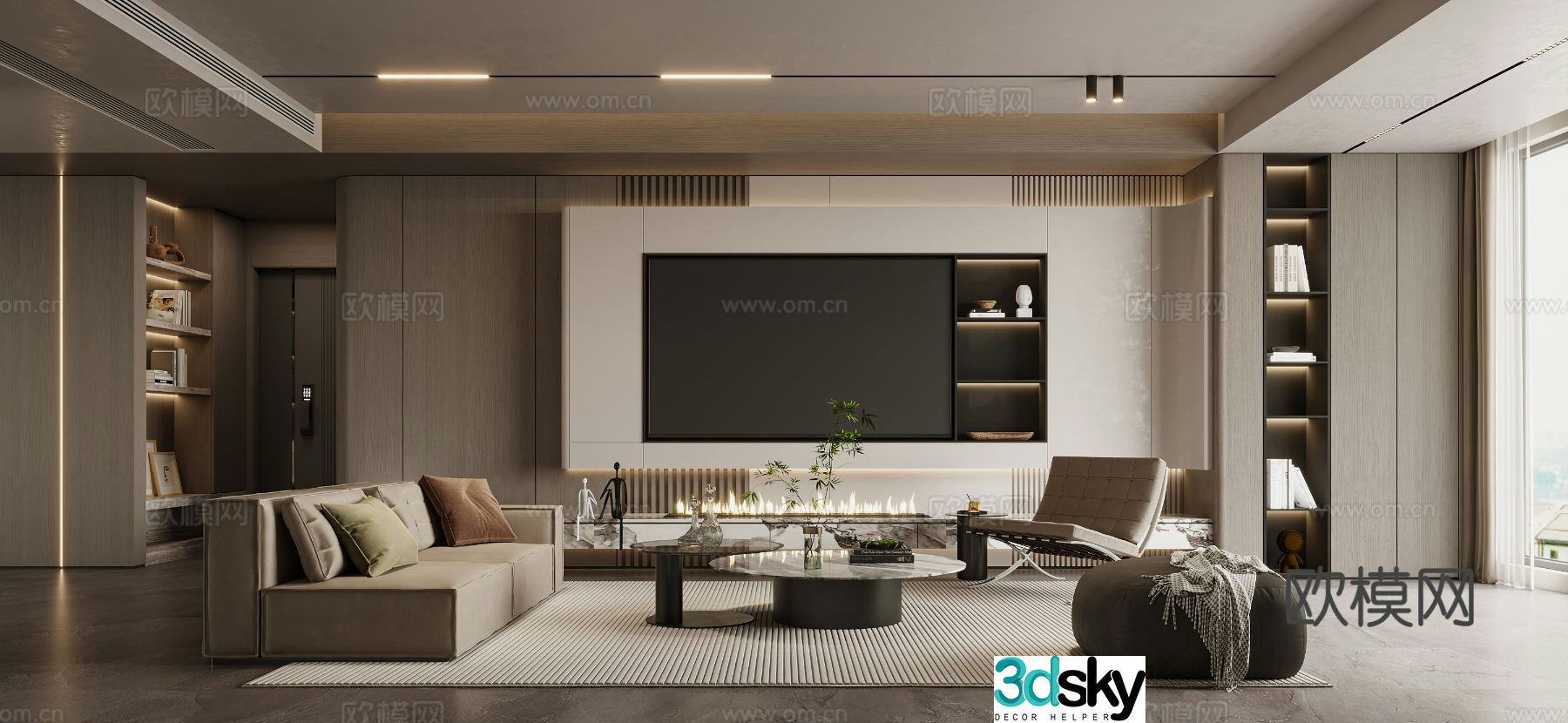 Modern living room 3d model