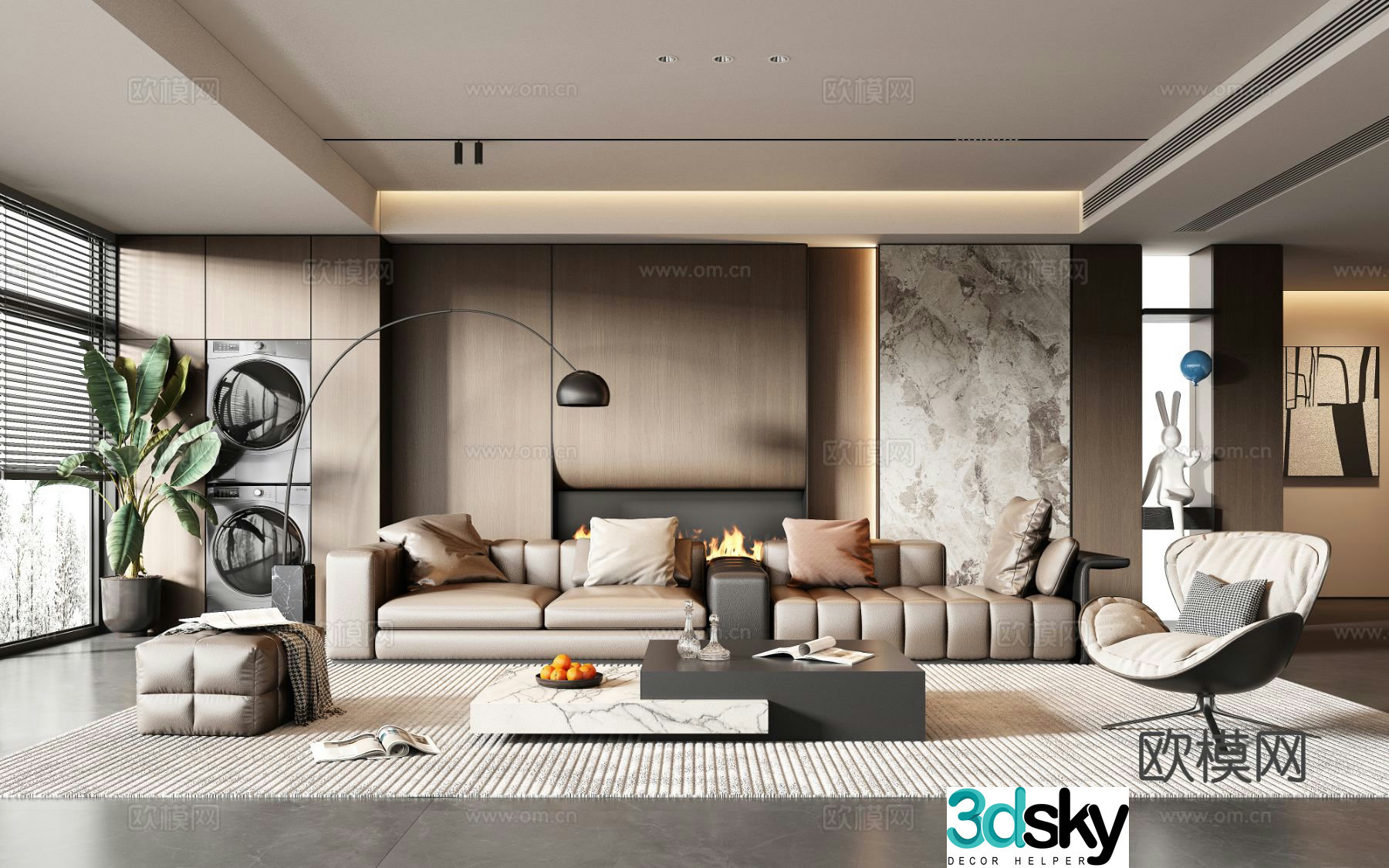 Italian living room 3d model