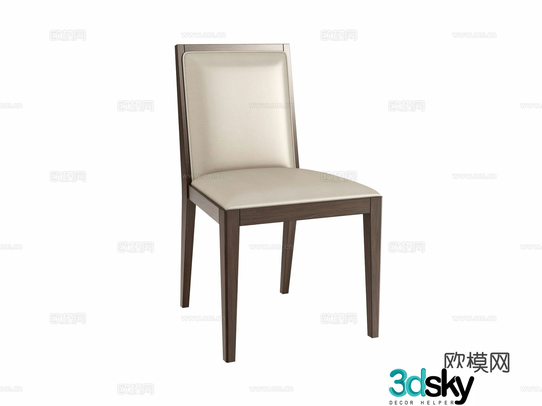 Single chair dining chair 3d model