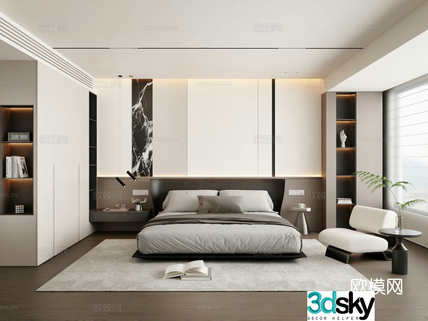 Italian style bedroom master bedroom 3d model
