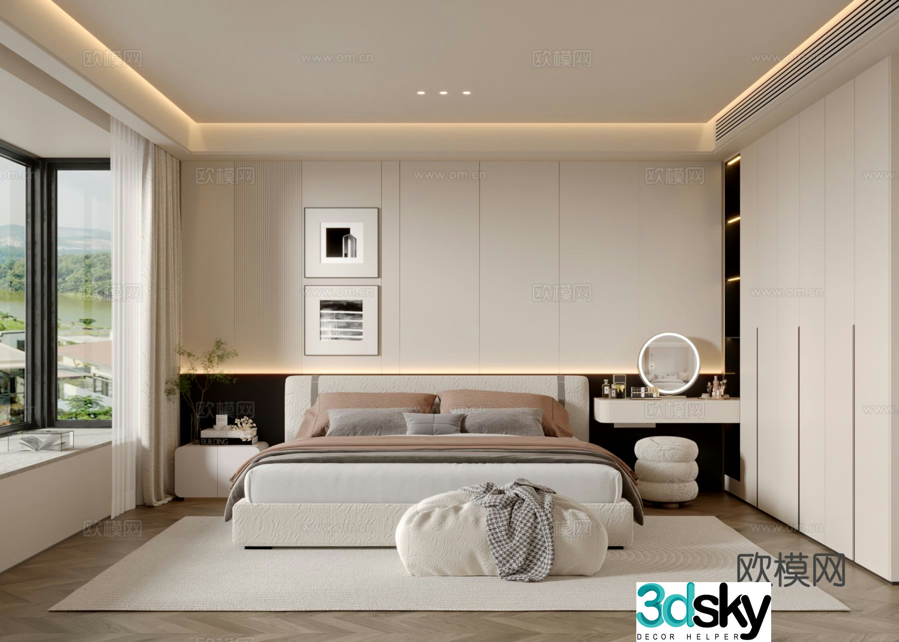 Modern bedroom master bedroom 3d model