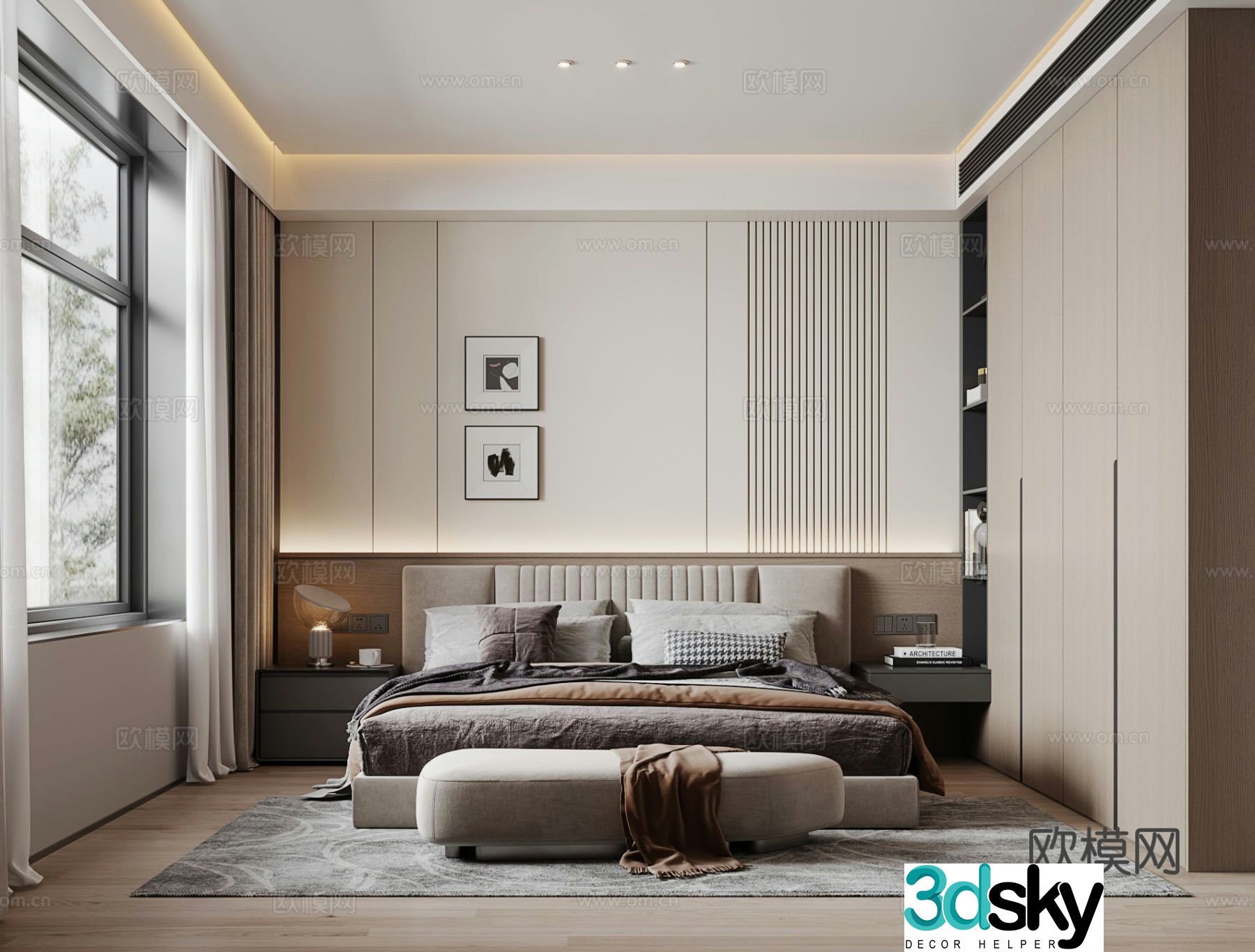 Modern bedroom master bedroom 3d model