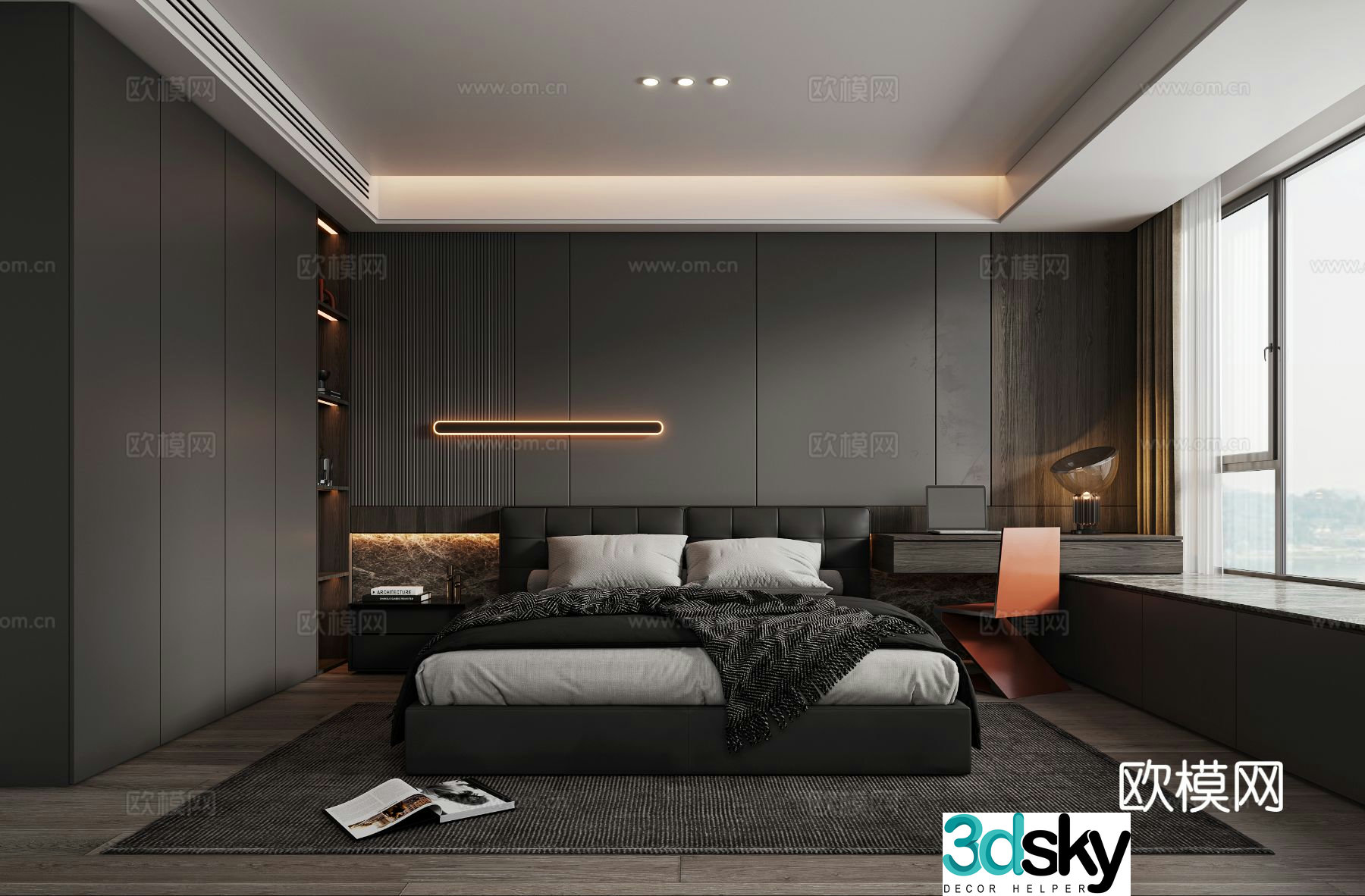 Italian style bedroom master bedroom 3d model