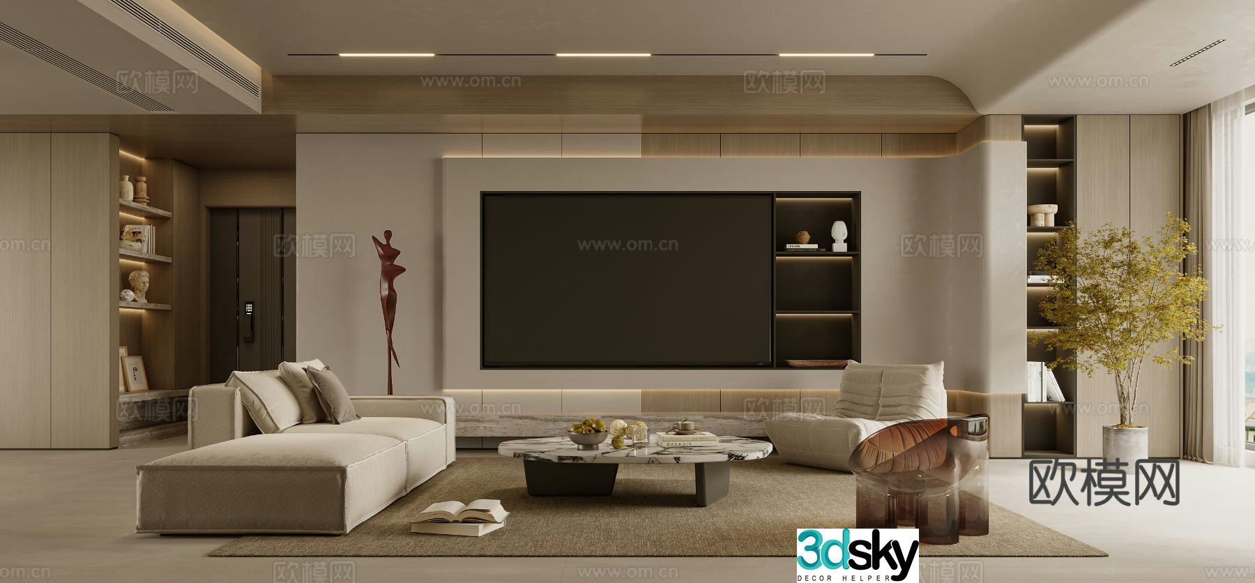 Modern living room 3d model