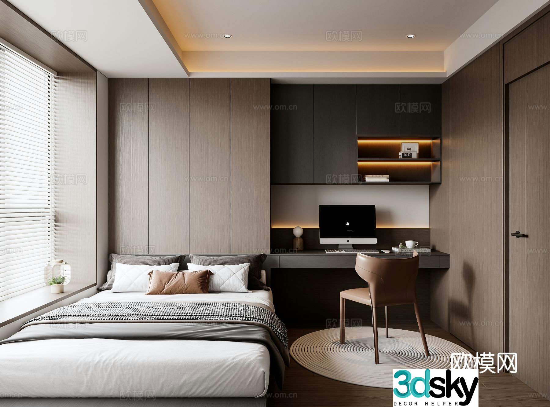 Italian tatami bedroom 3d model