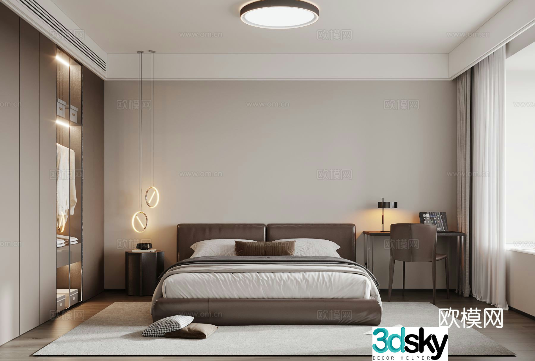 Modern bedroom master bedroom 3d model