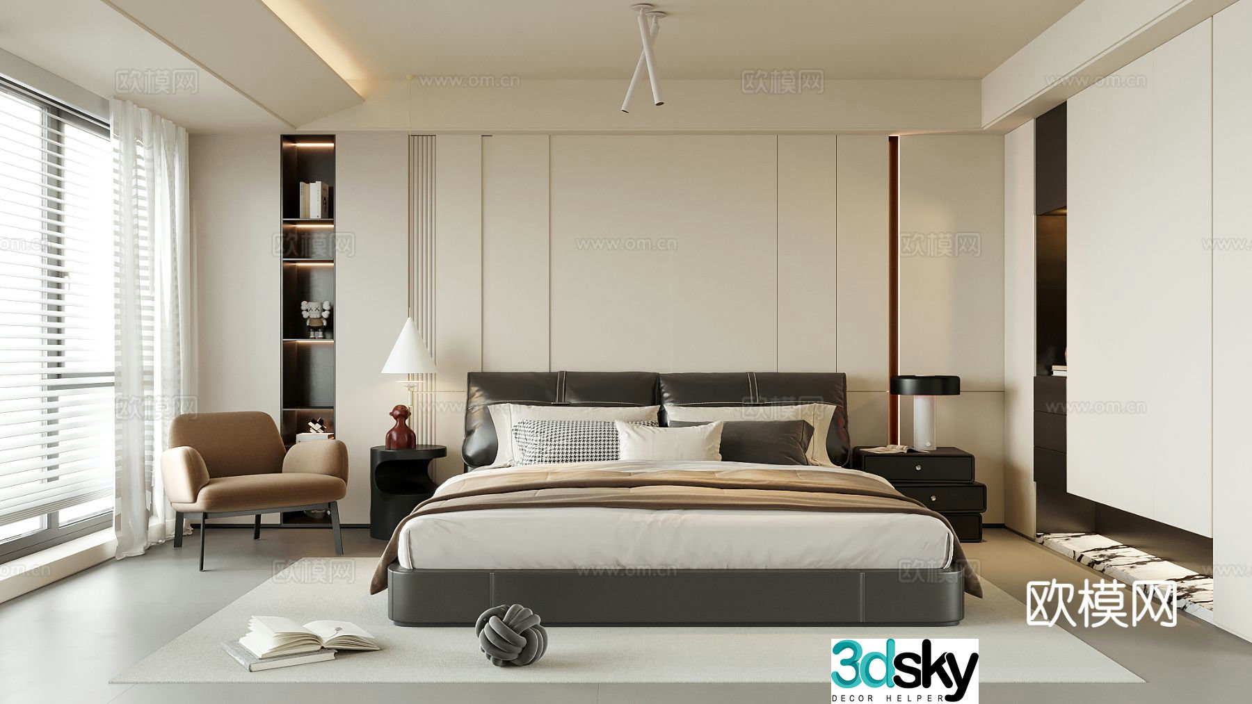 Modern bedroom master bedroom 3d model