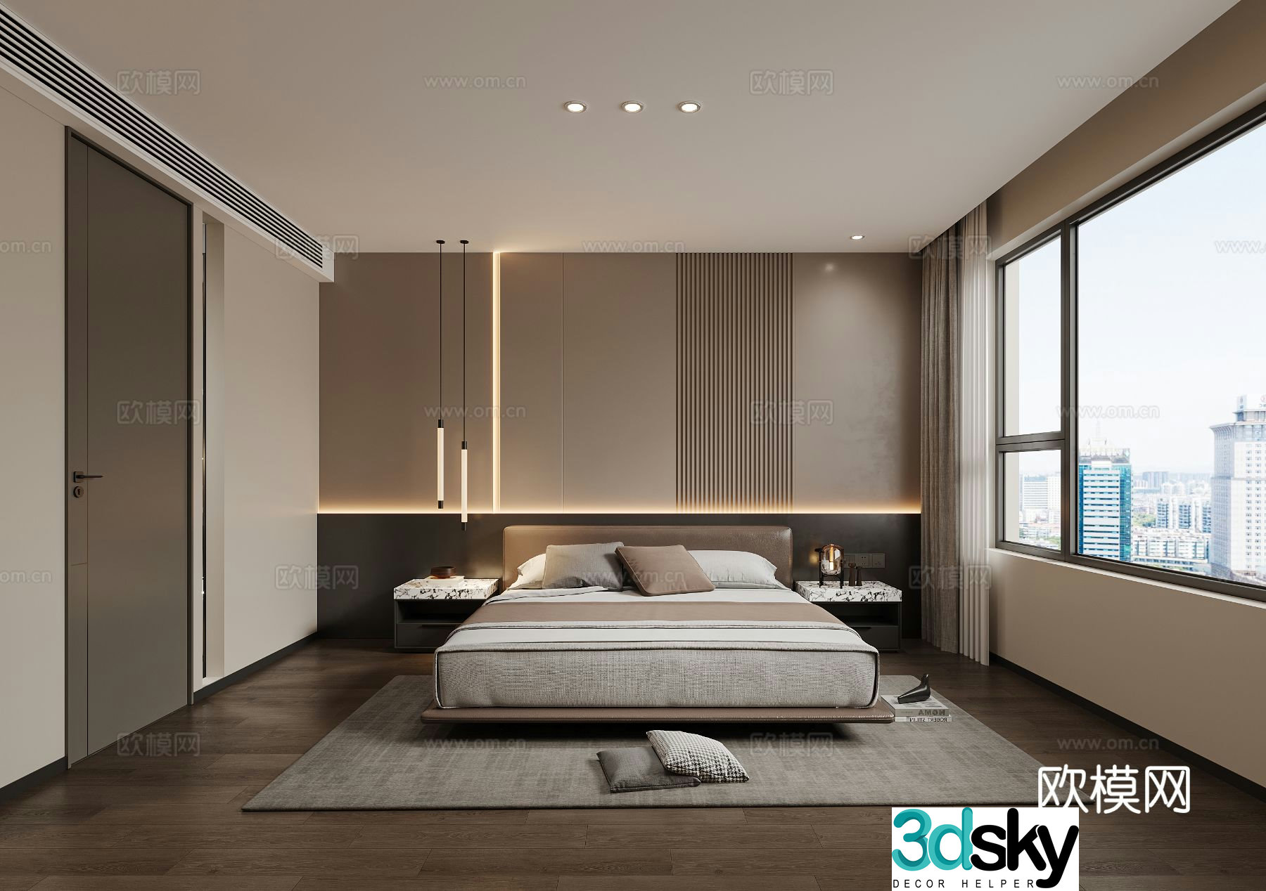 Modern bedroom master bedroom 3d model