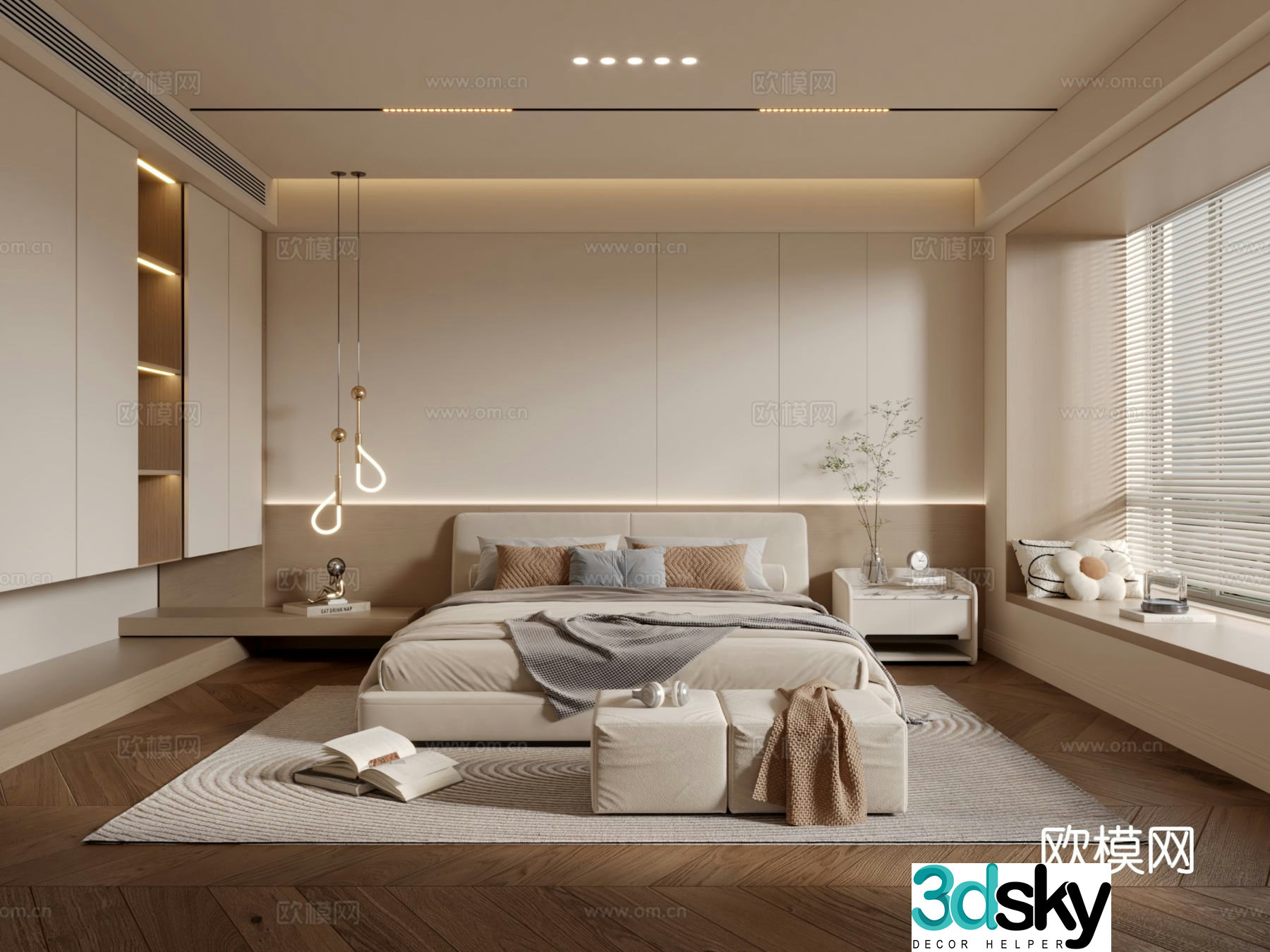 Modern bedroom master bedroom 3d model
