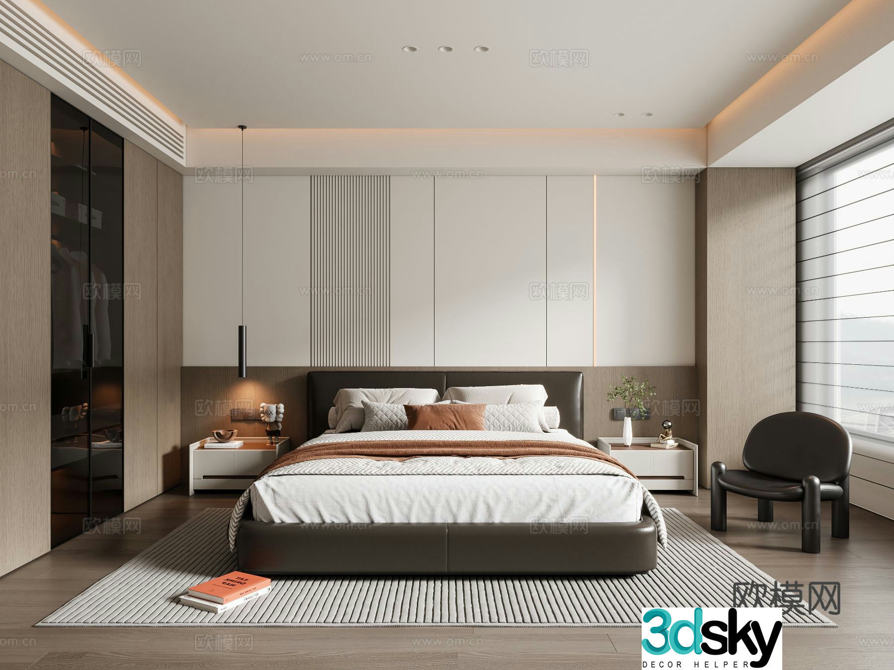 Italian bedroom master bedroom 3d model