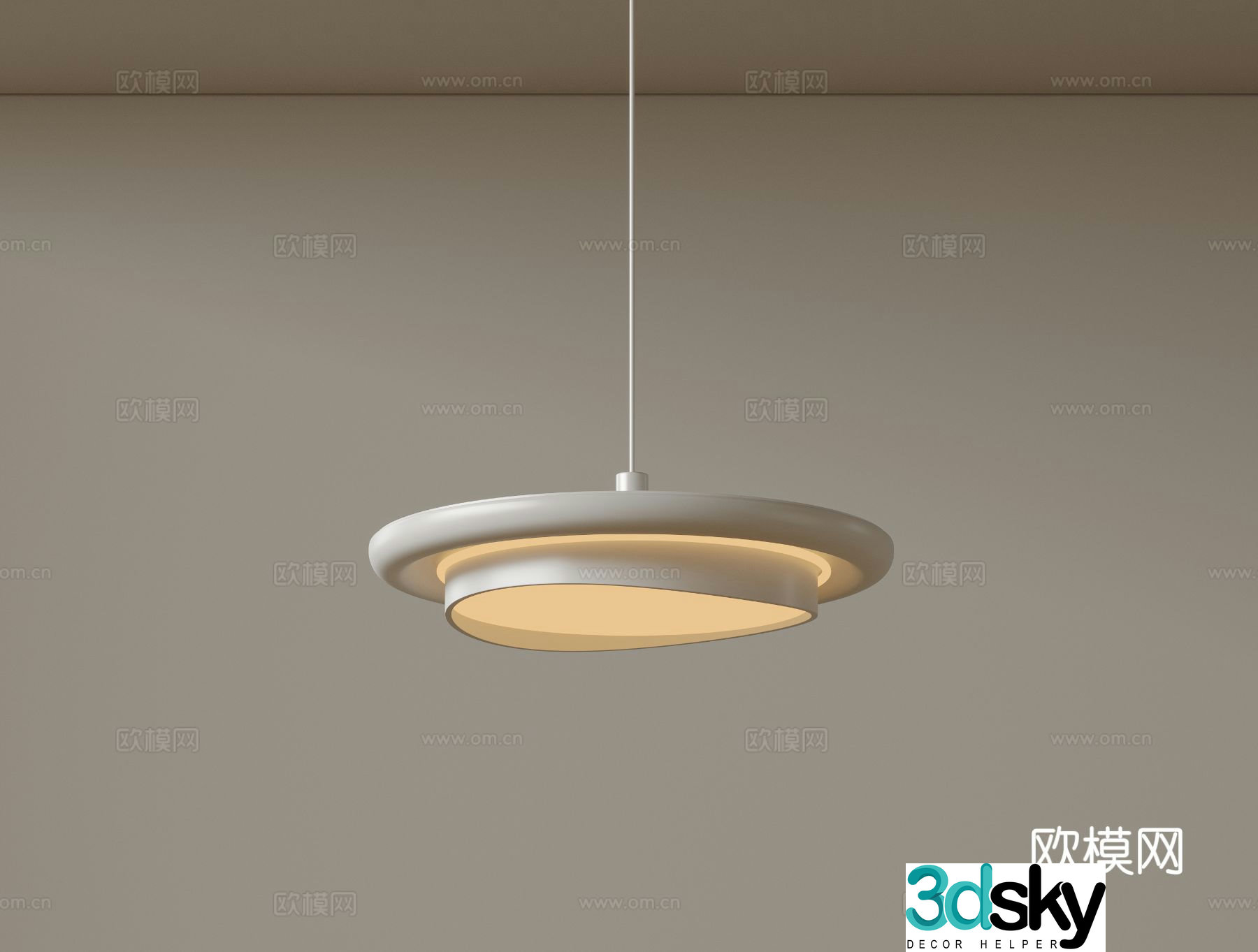 Modern single head chandelier bedside chandelier 3d model
