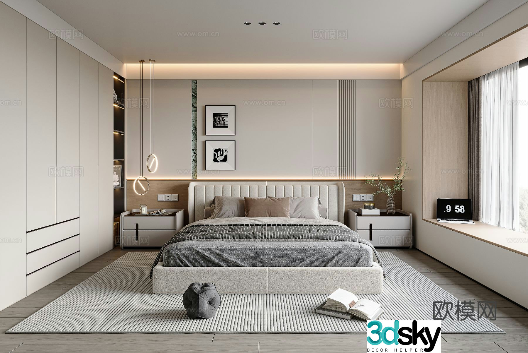 Modern bedroom master bedroom 3d model
