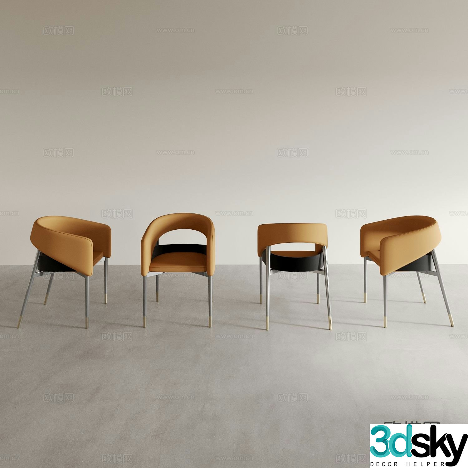 Dining chair tea chair leisure chair coffee chair 3d model