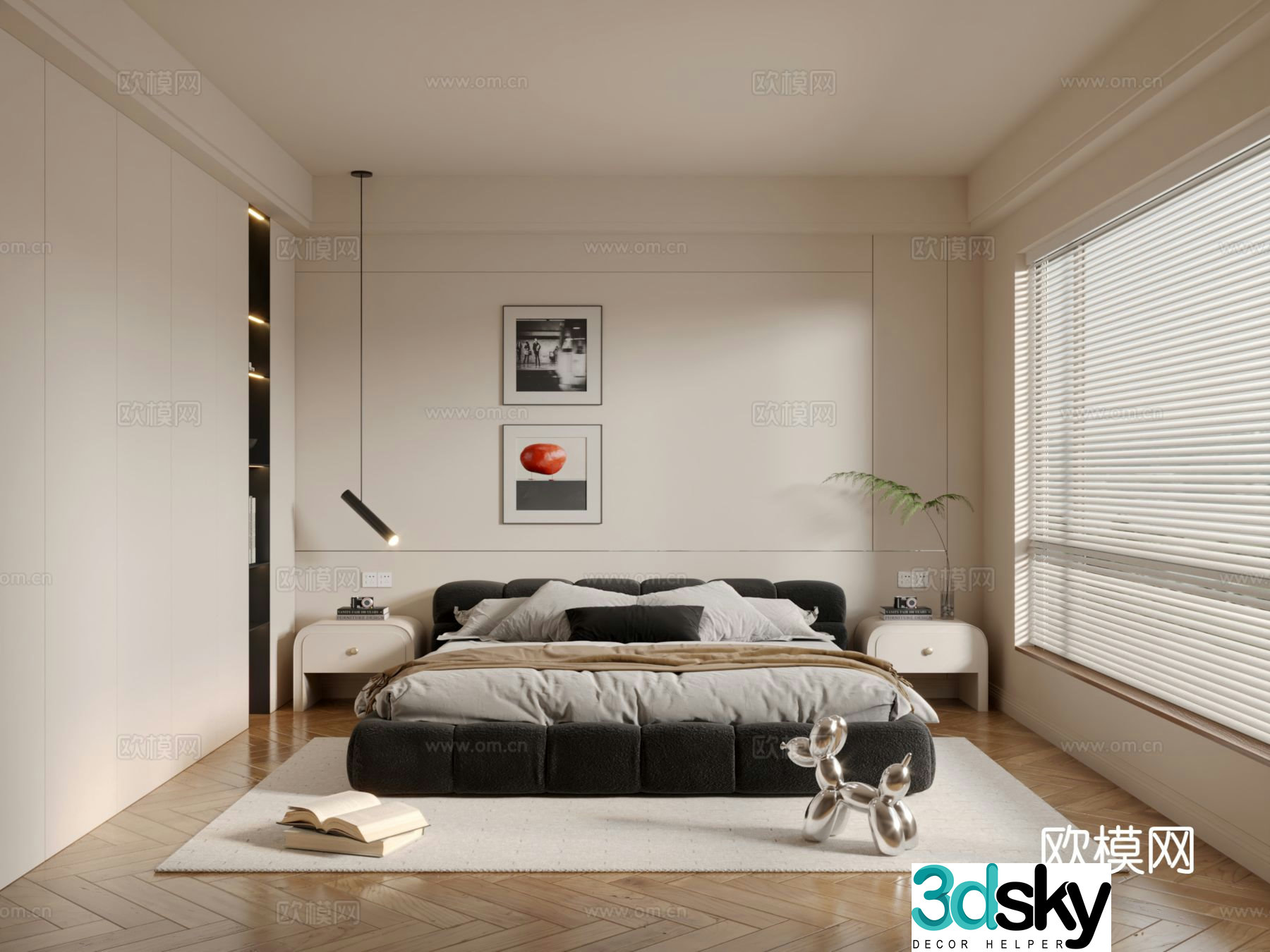 Modern bedroom master bedroom 3d model