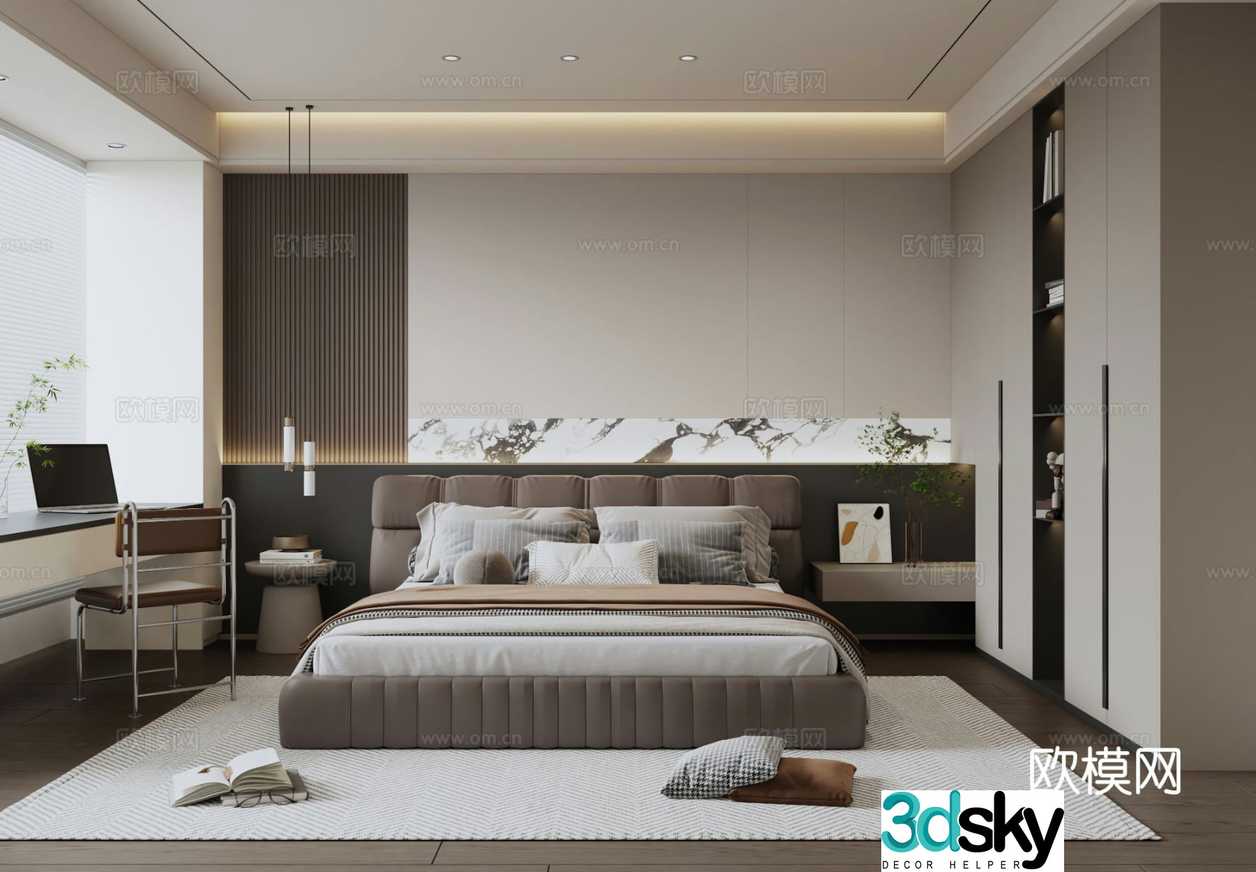 Italian style bedroom master bedroom 3d model