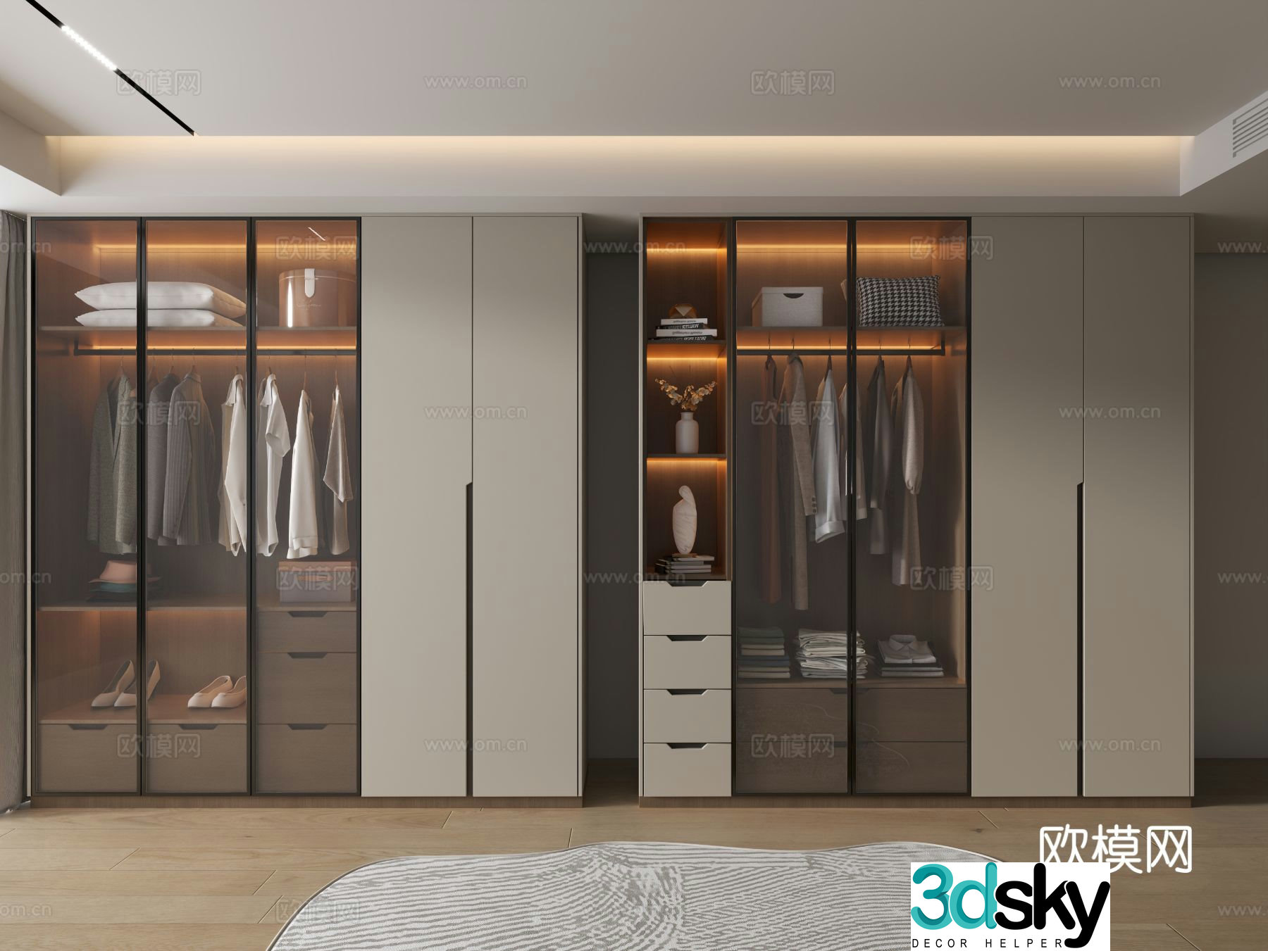 modern wardrobe wardrobe 3d model