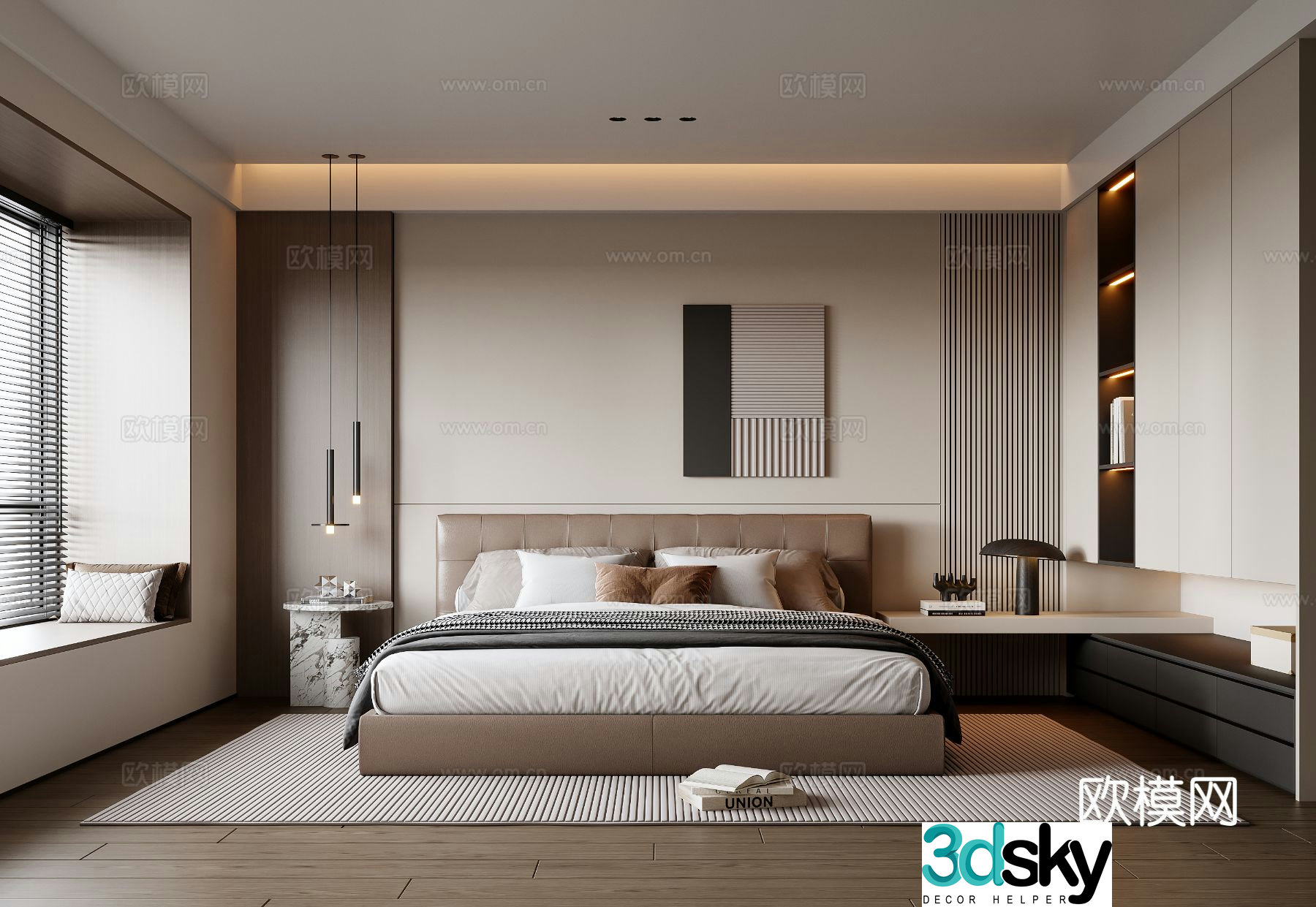 Italian style bedroom master bedroom 3d model