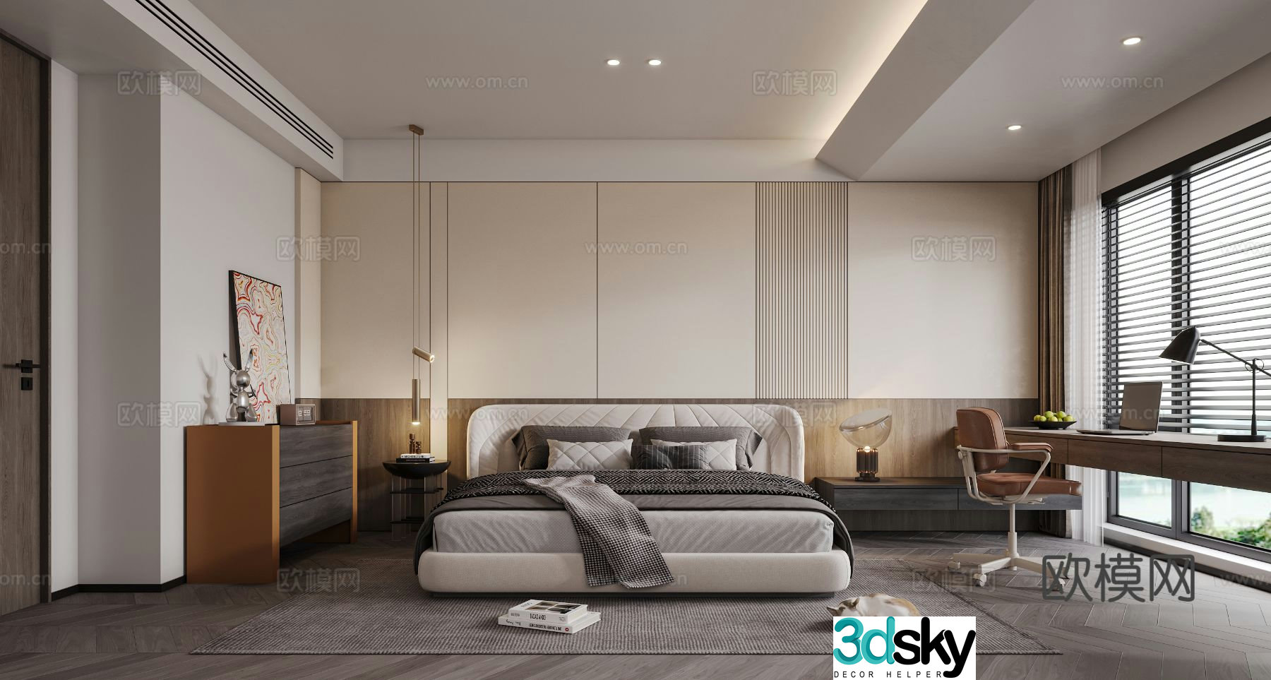 Modern bedroom master bedroom 3d model