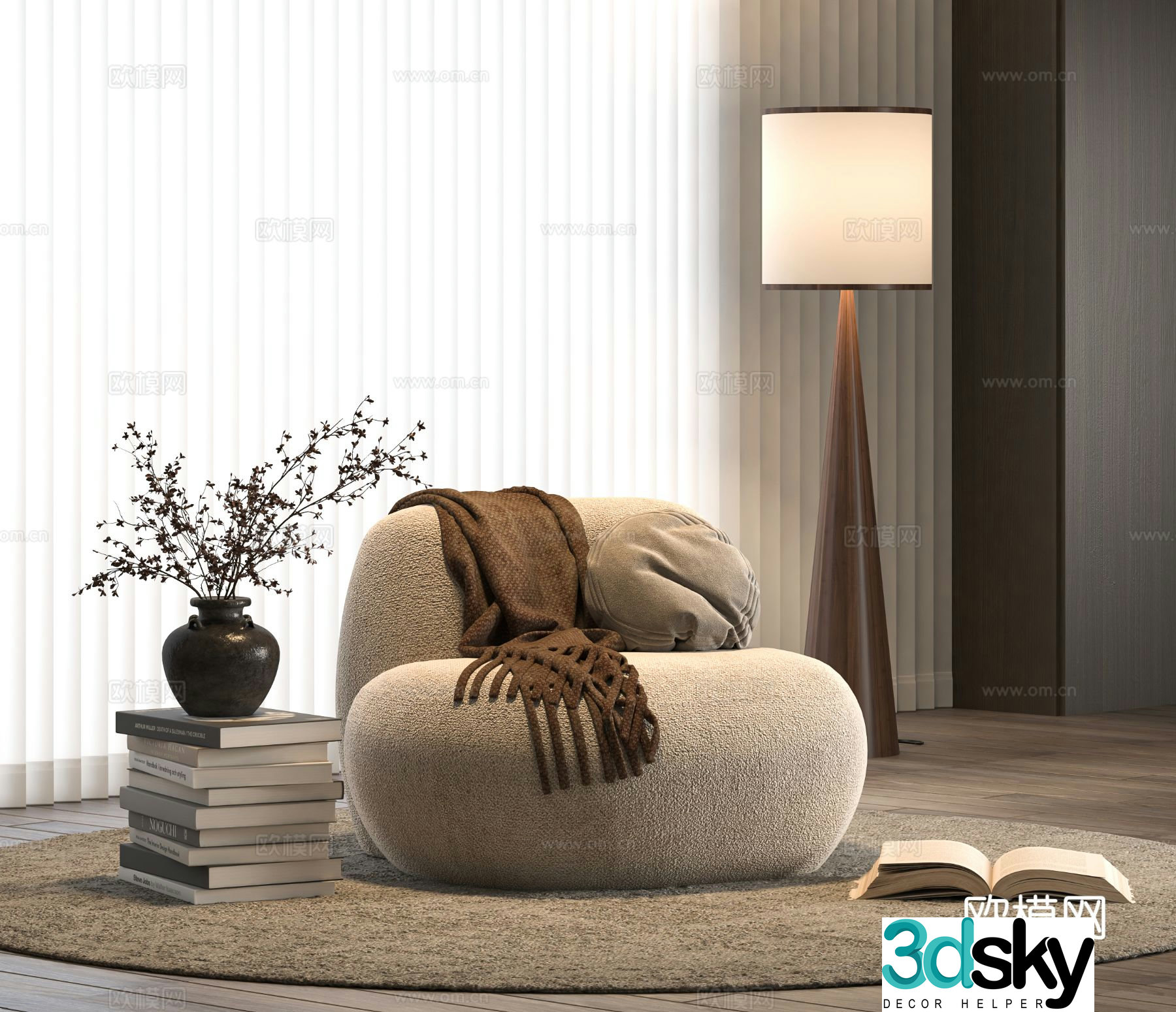 Medieval style lazy sofa 3d model