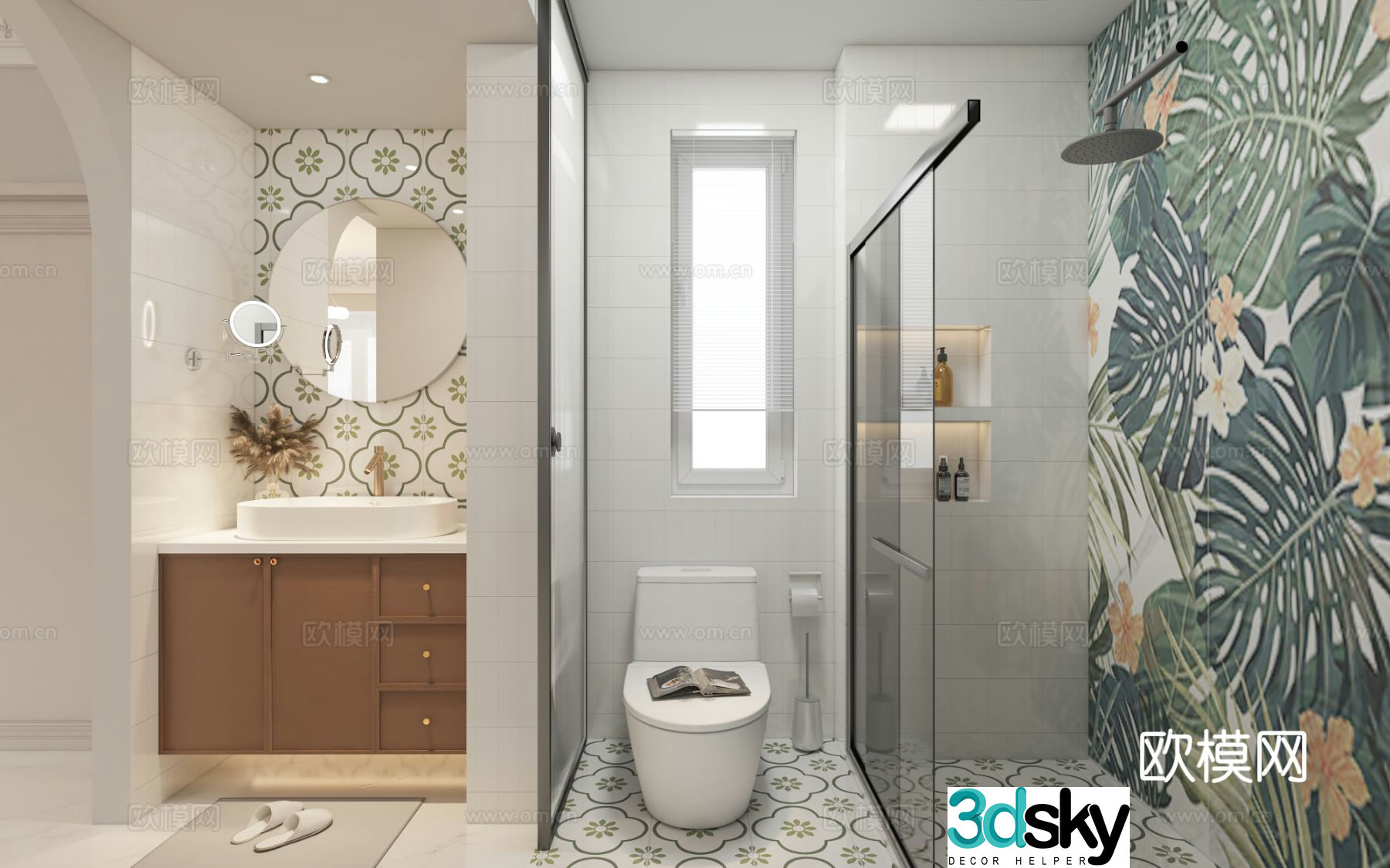 French bathroom bathroom 3d model