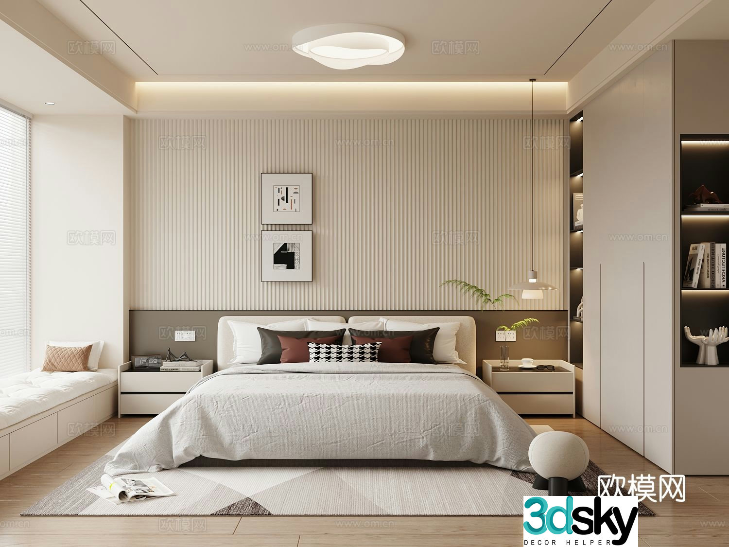 Modern bedroom master bedroom 3d model