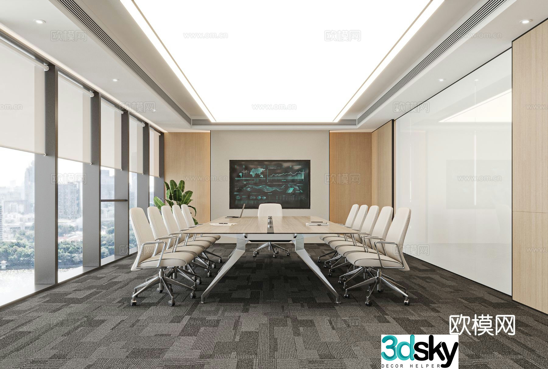 Modern conference room 3d model