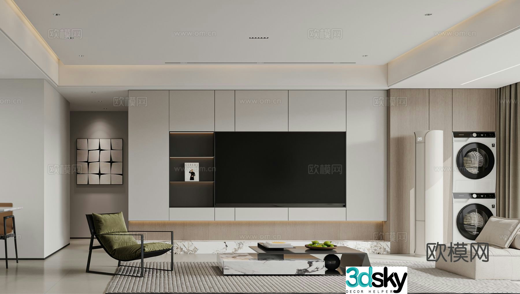 Modern minimalist guest restaurant 3D model