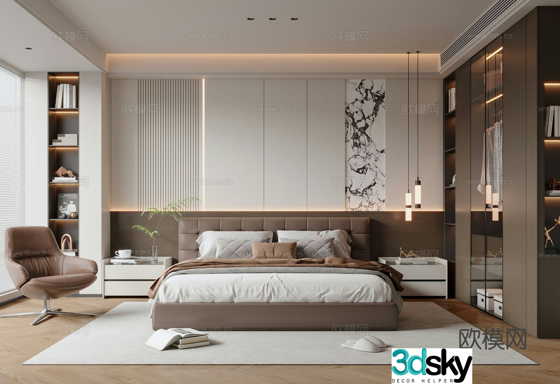 Italian style bedroom master bedroom 3d model