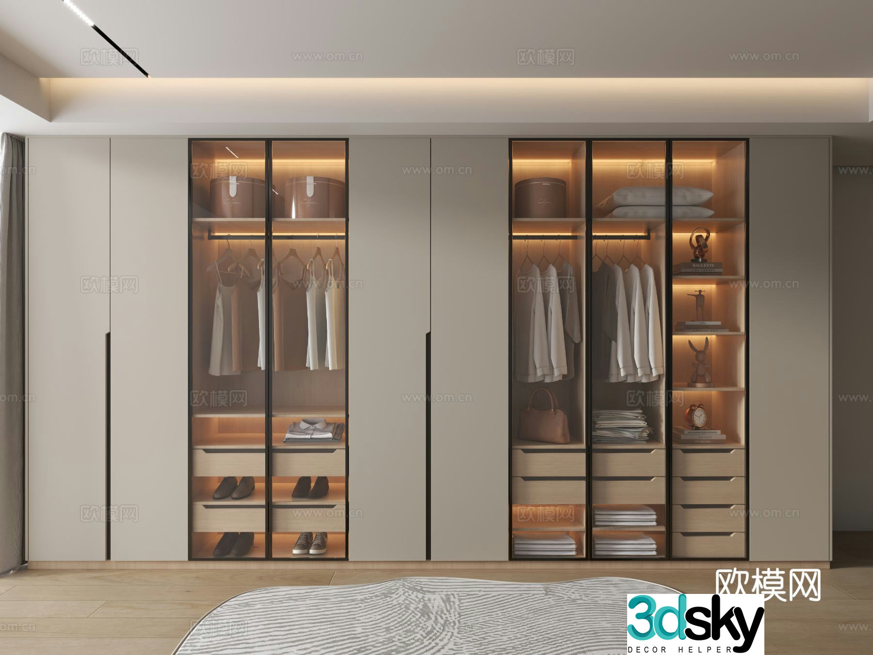 Modern integrated wardrobe 3d model