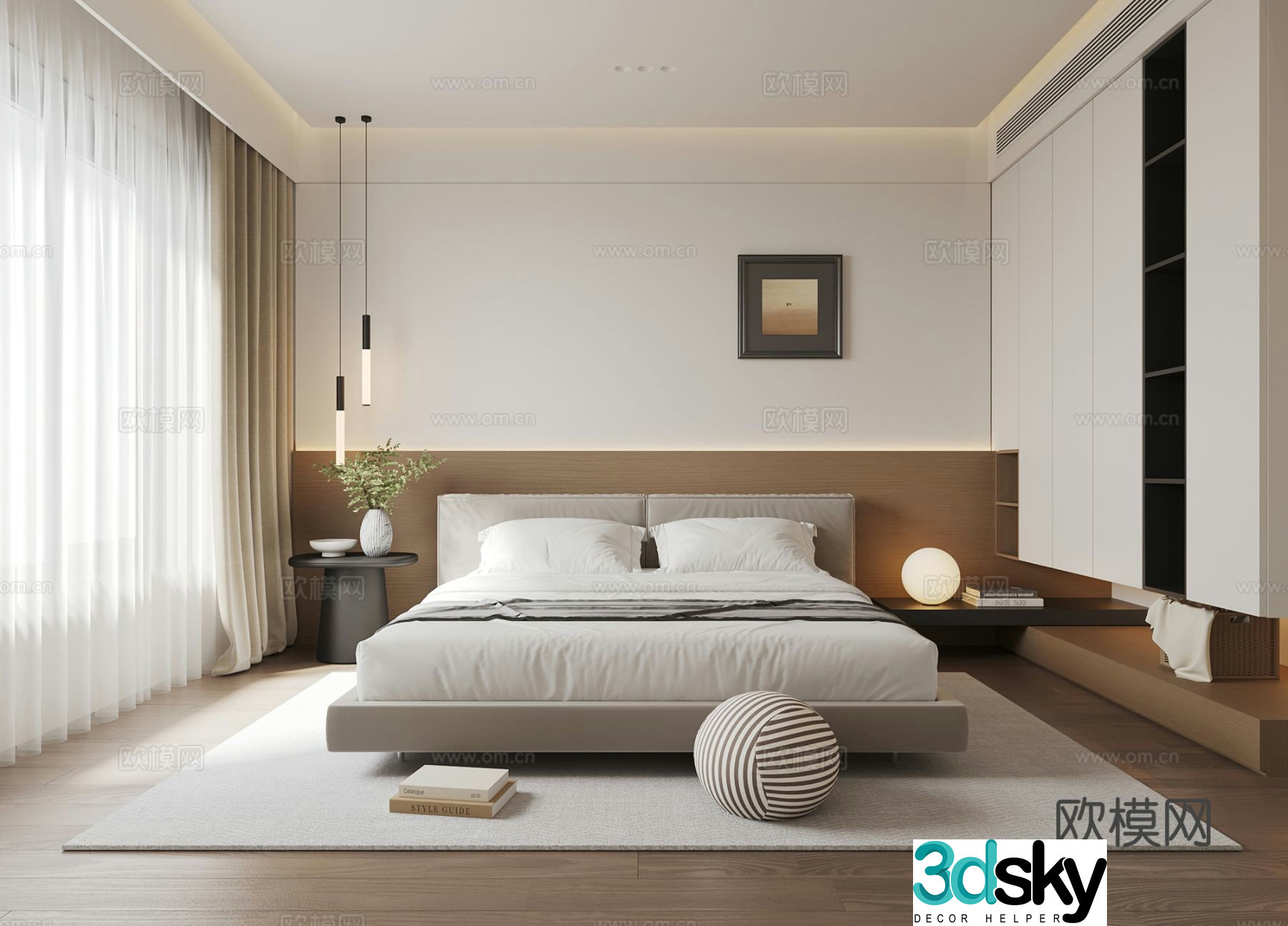 Modern bedroom master bedroom 3d model