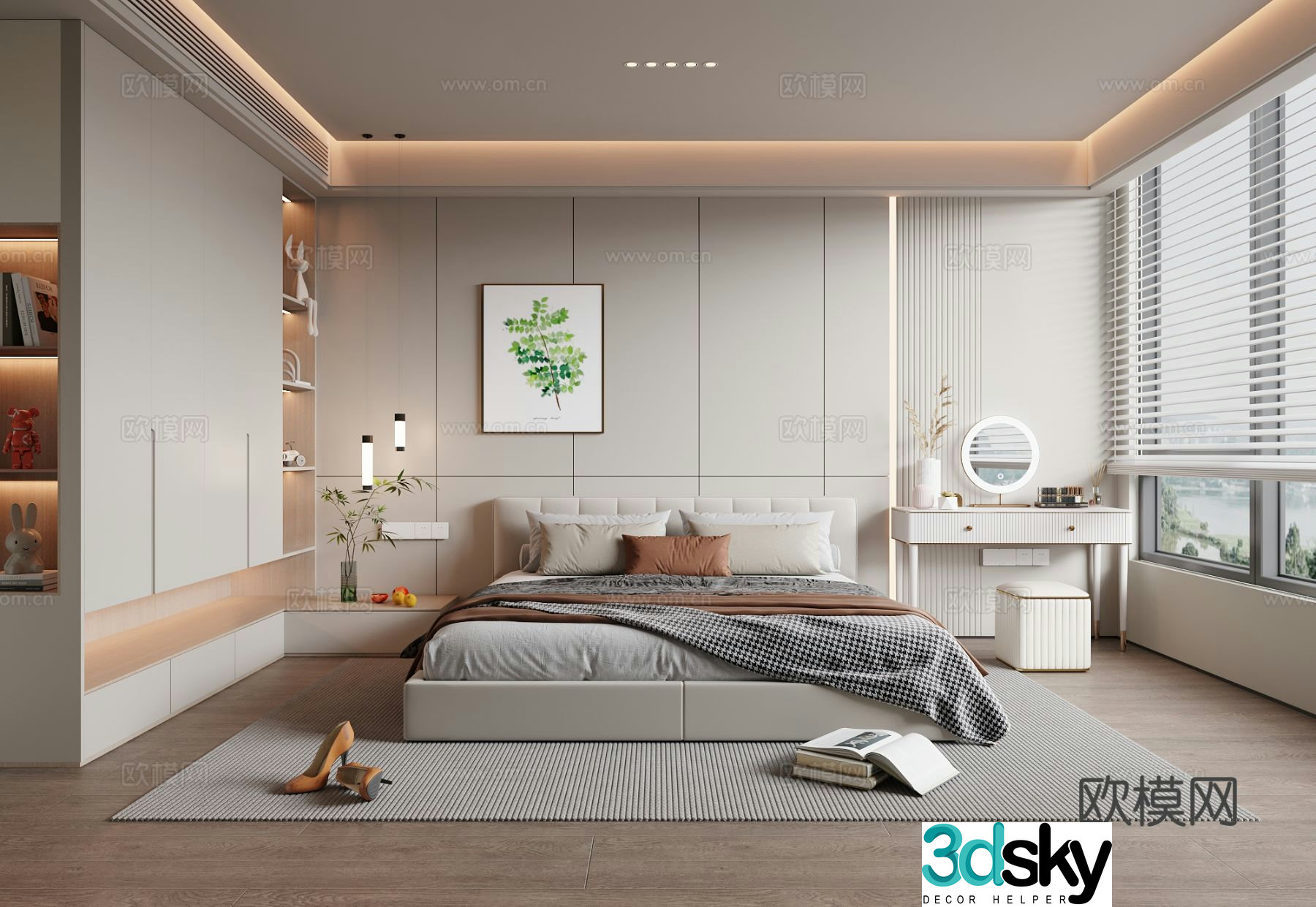 Creamy Bedroom Master Bedroom 3D Model