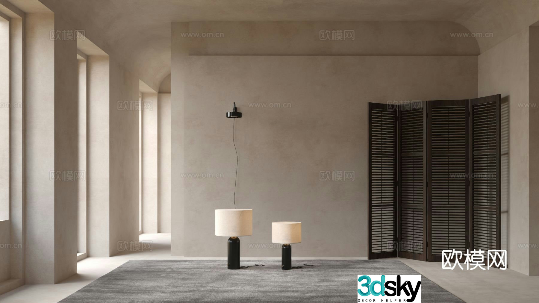 GUBI modern desk lamp 3d model