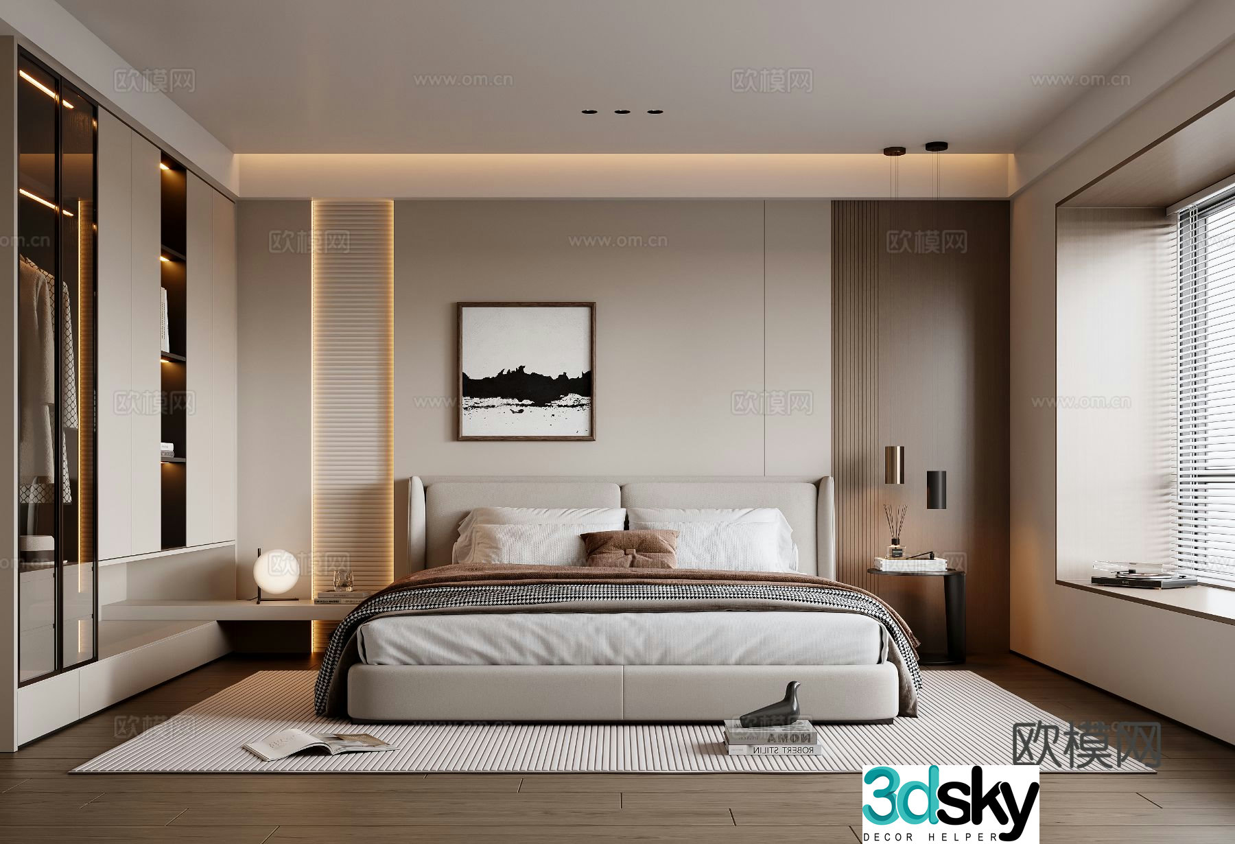 Modern bedroom master bedroom 3d model