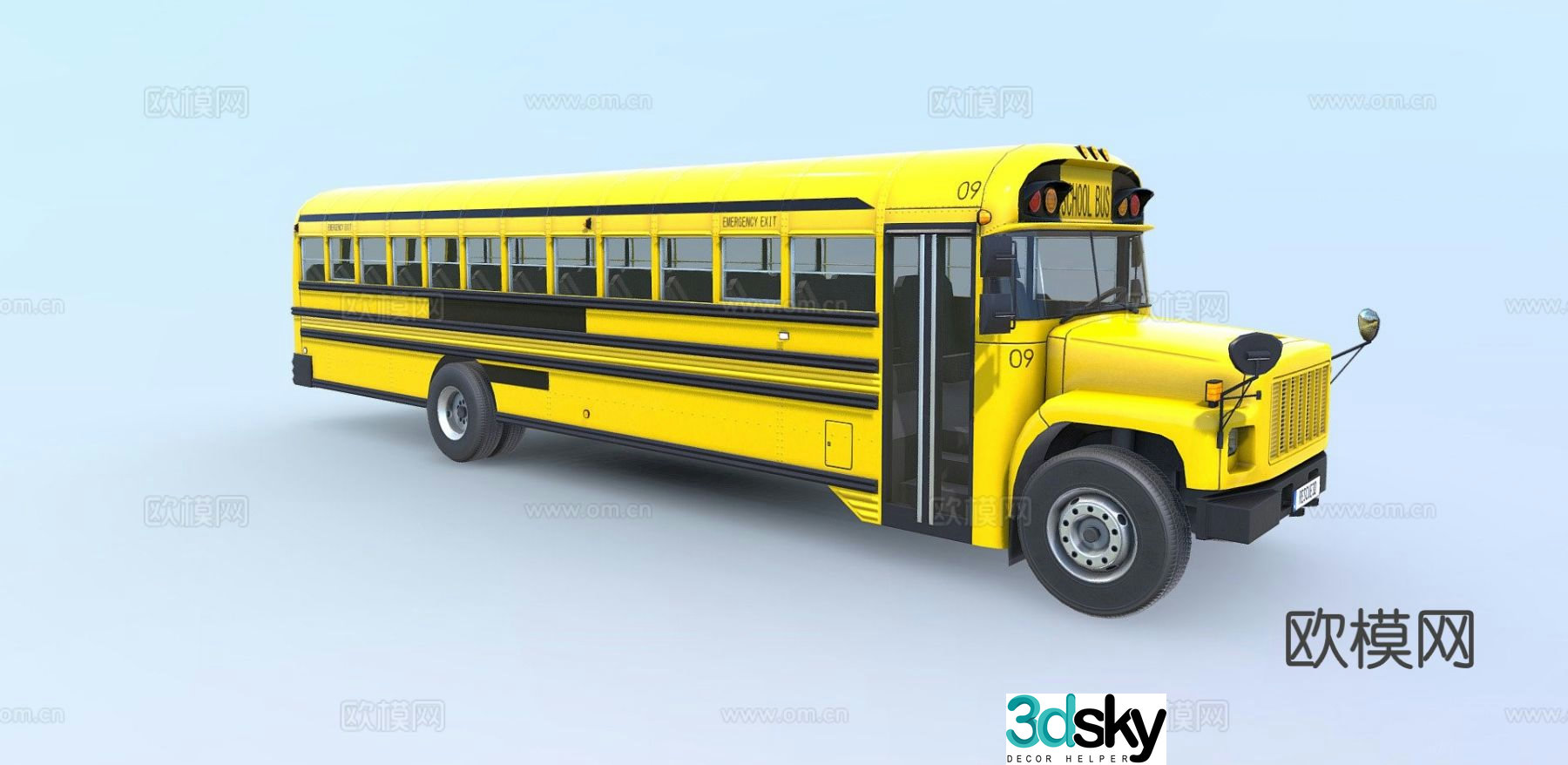 car bus school bus 3d model