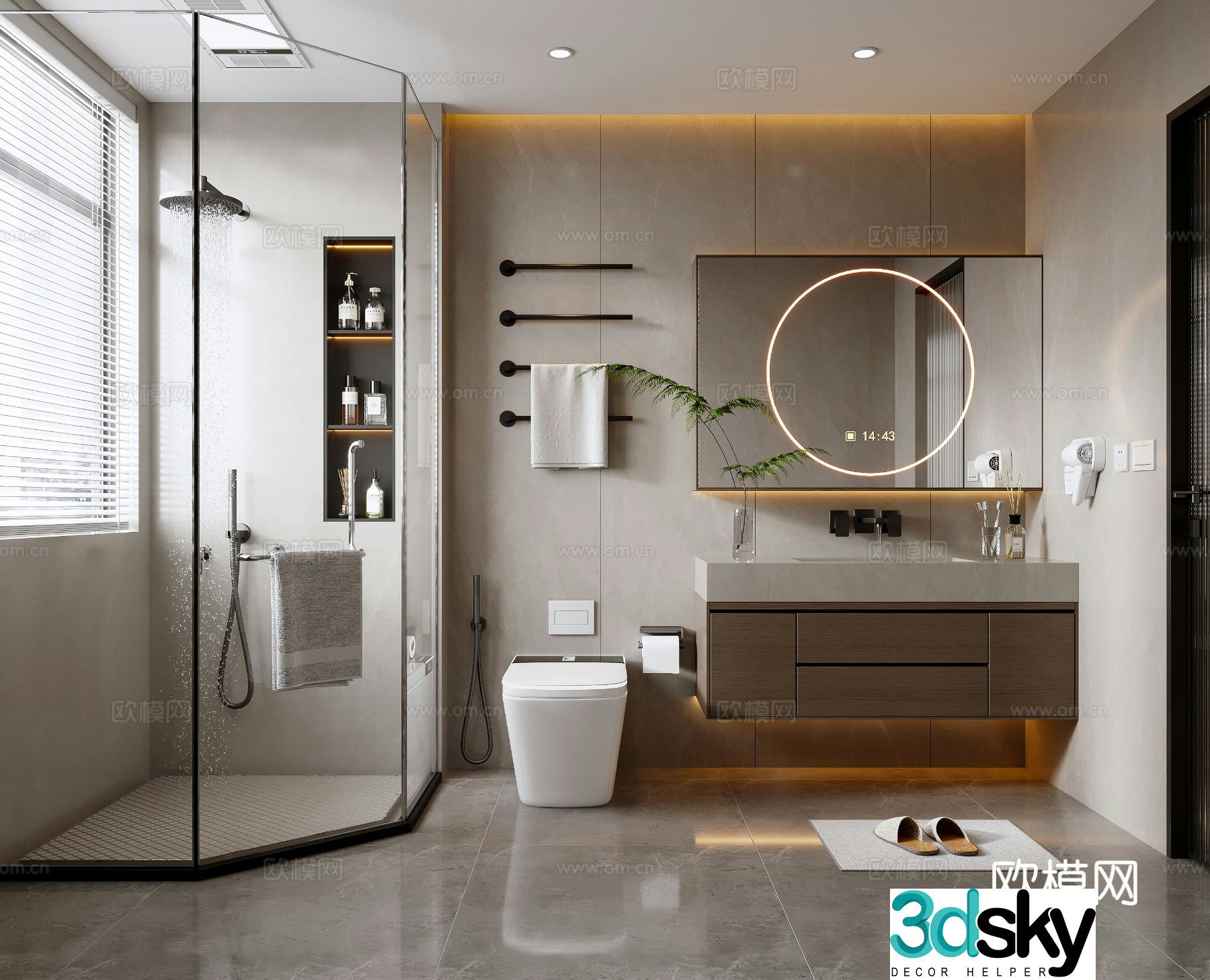 Italian bathroom bathroom 3d model