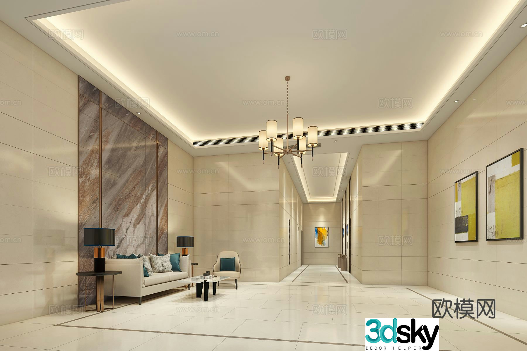 Public lobby public area 3d model