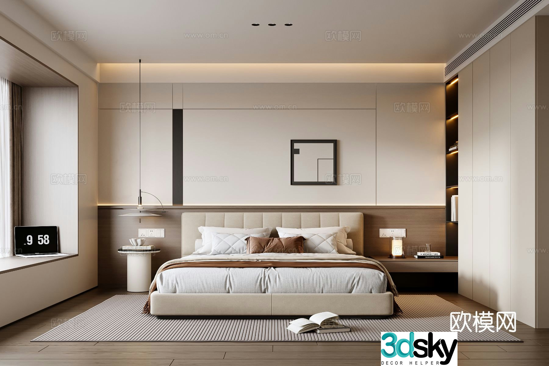 Modern bedroom master bedroom 3d model