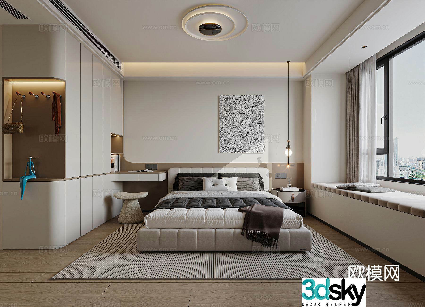 Modern bedroom master bedroom 3d model