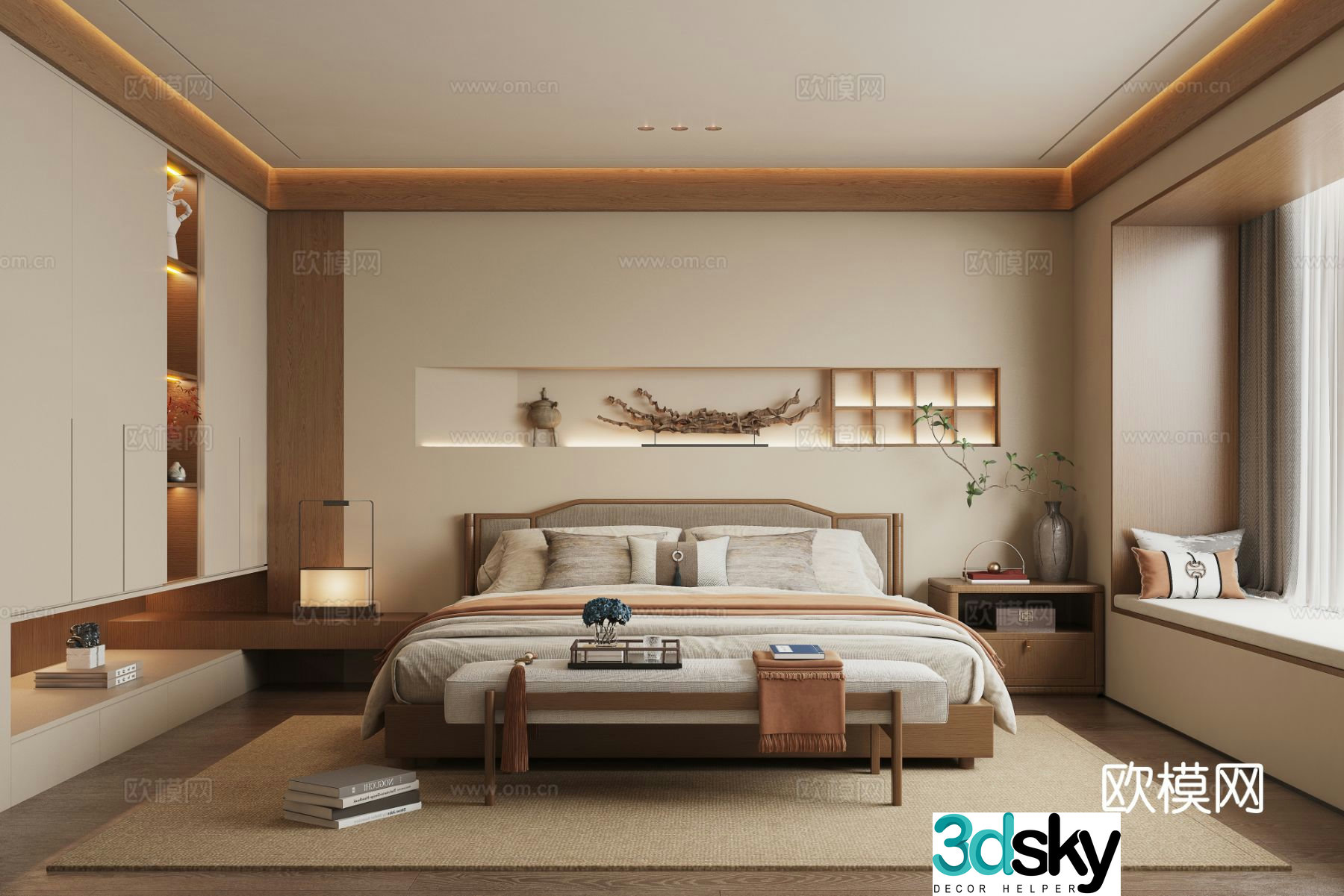 Song style aesthetic bedroom new Chinese style bedroom master bedroom 3D model