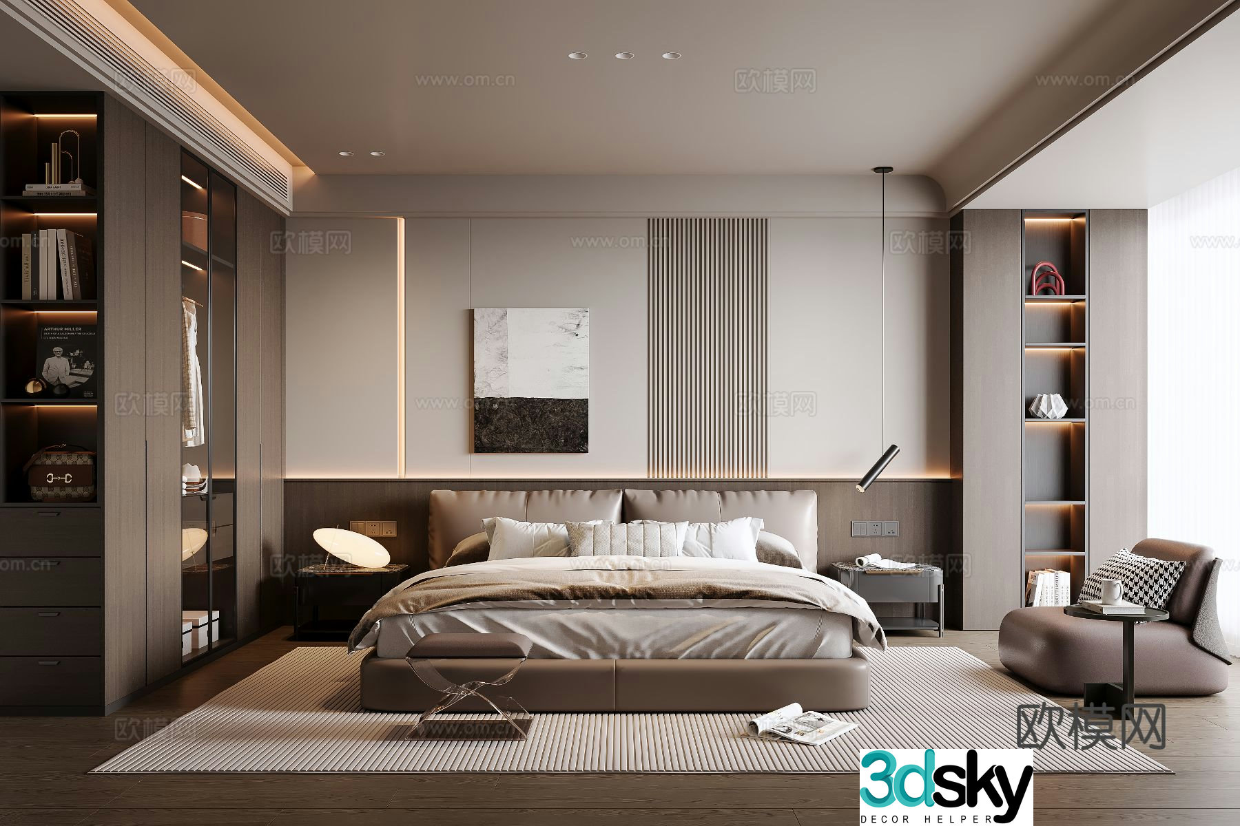 Italian style bedroom master bedroom 3d model