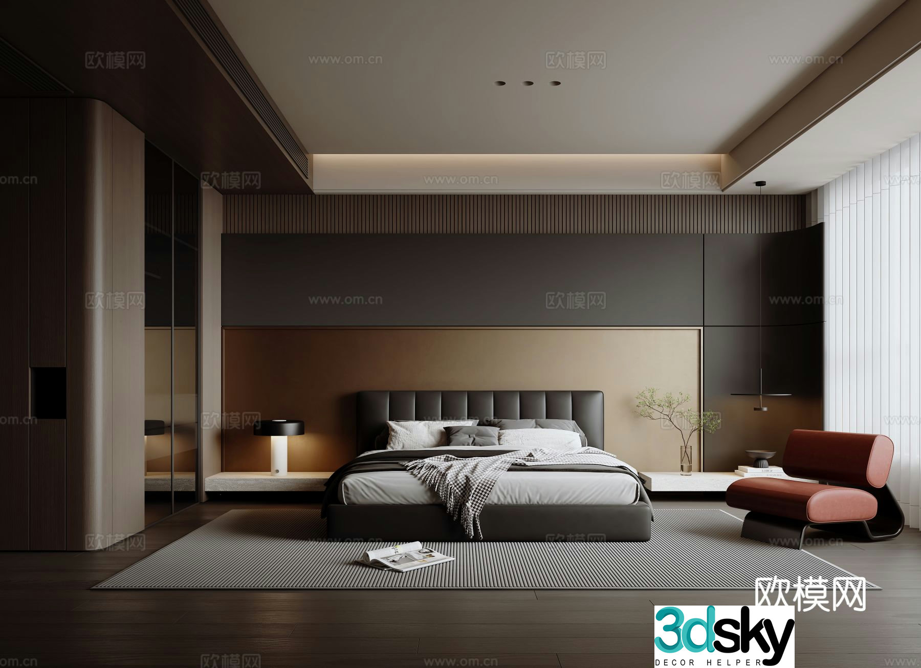 Italian style bedroom master bedroom 3d model