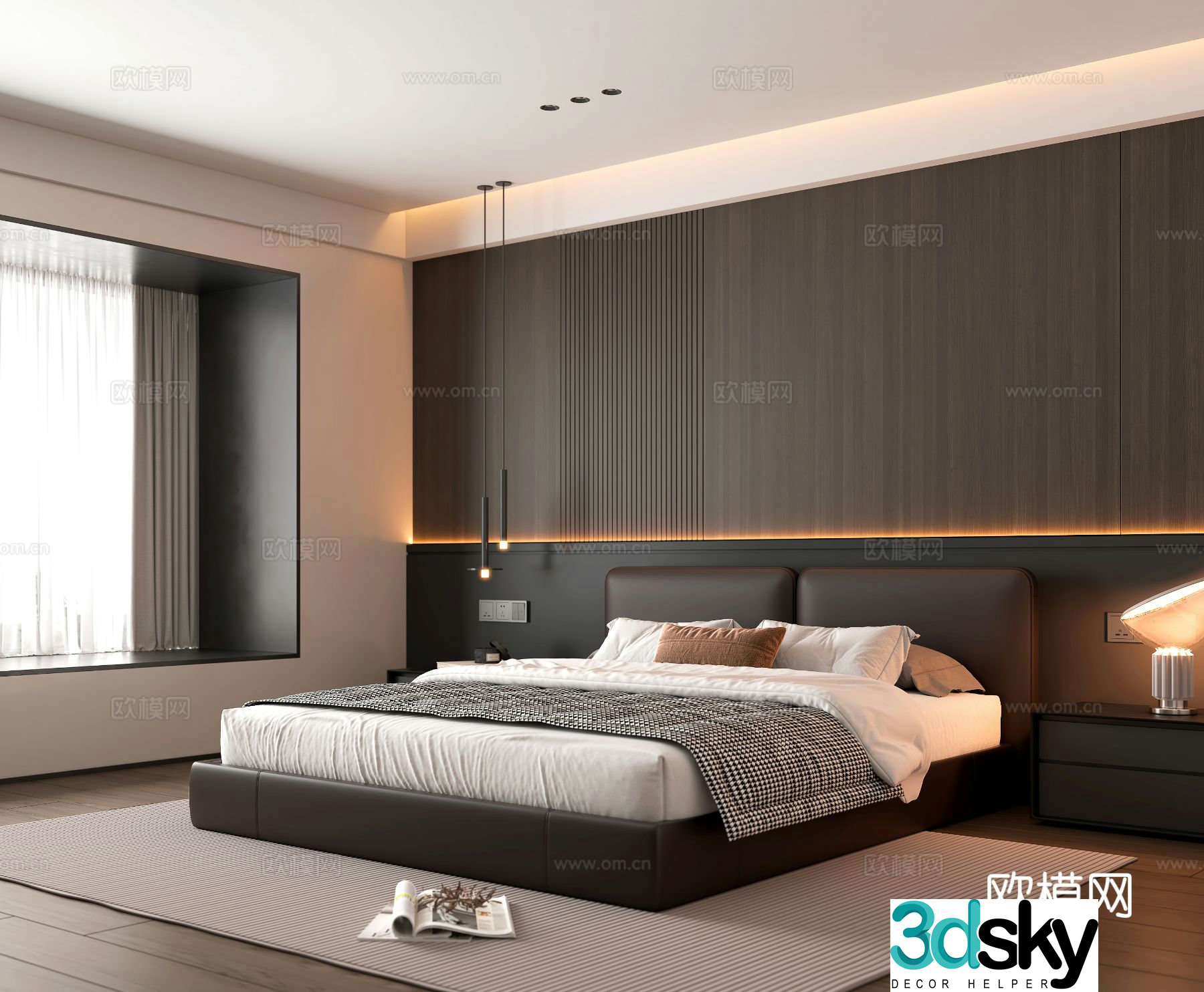 Italian style bedroom master bedroom 3d model