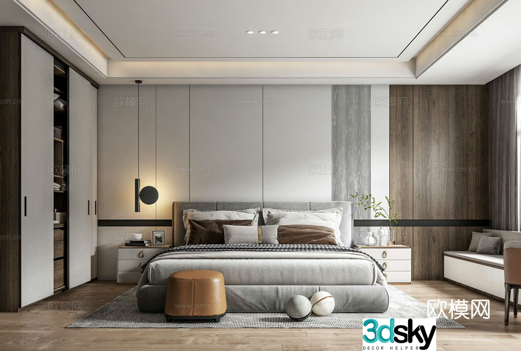 Modern bedroom master bedroom 3d model