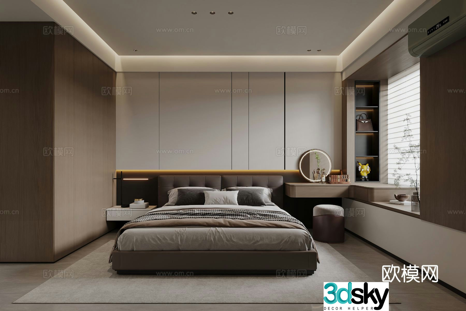 Italian style bedroom master bedroom 3d model