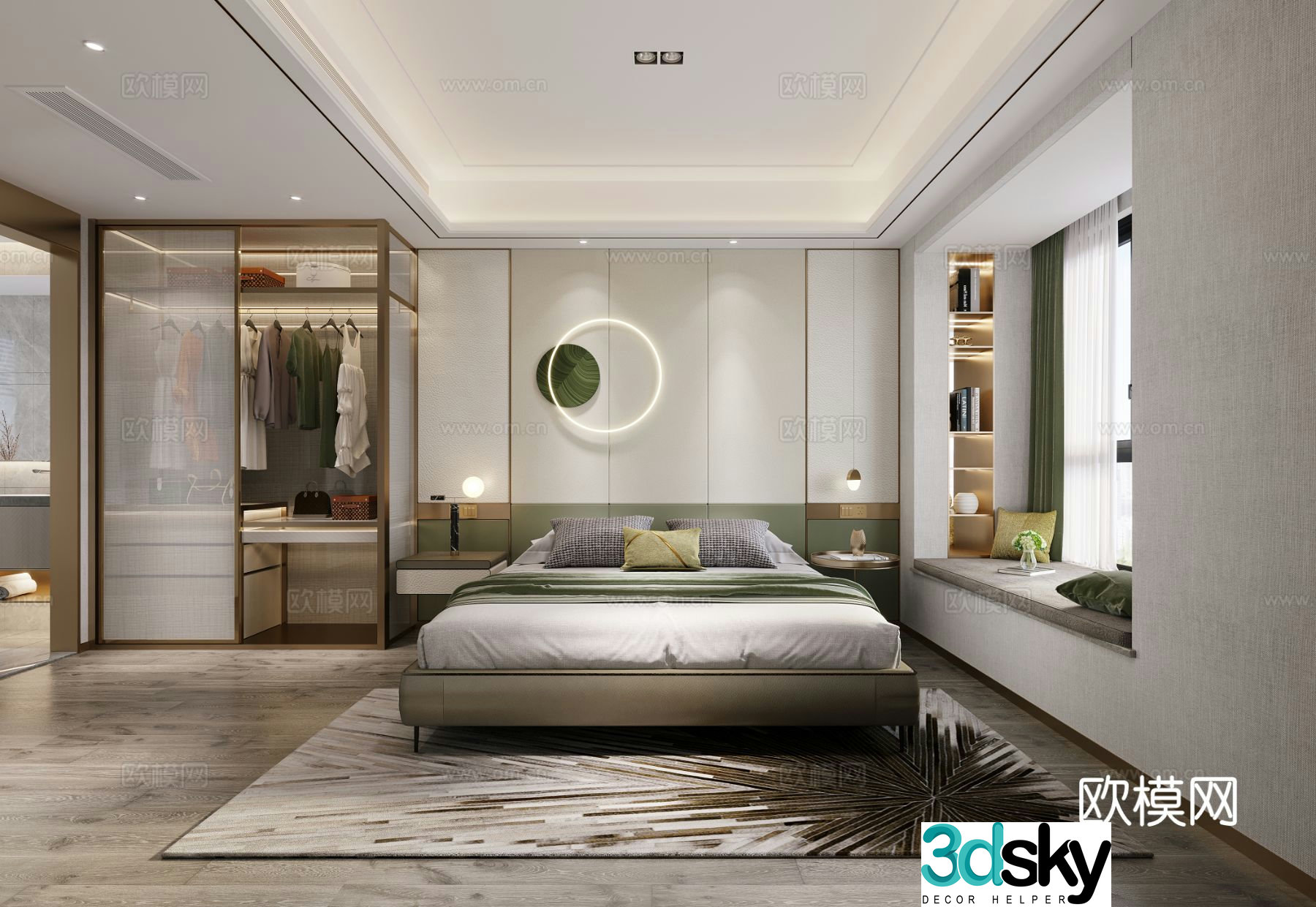 Modern bedroom master bedroom 3d model