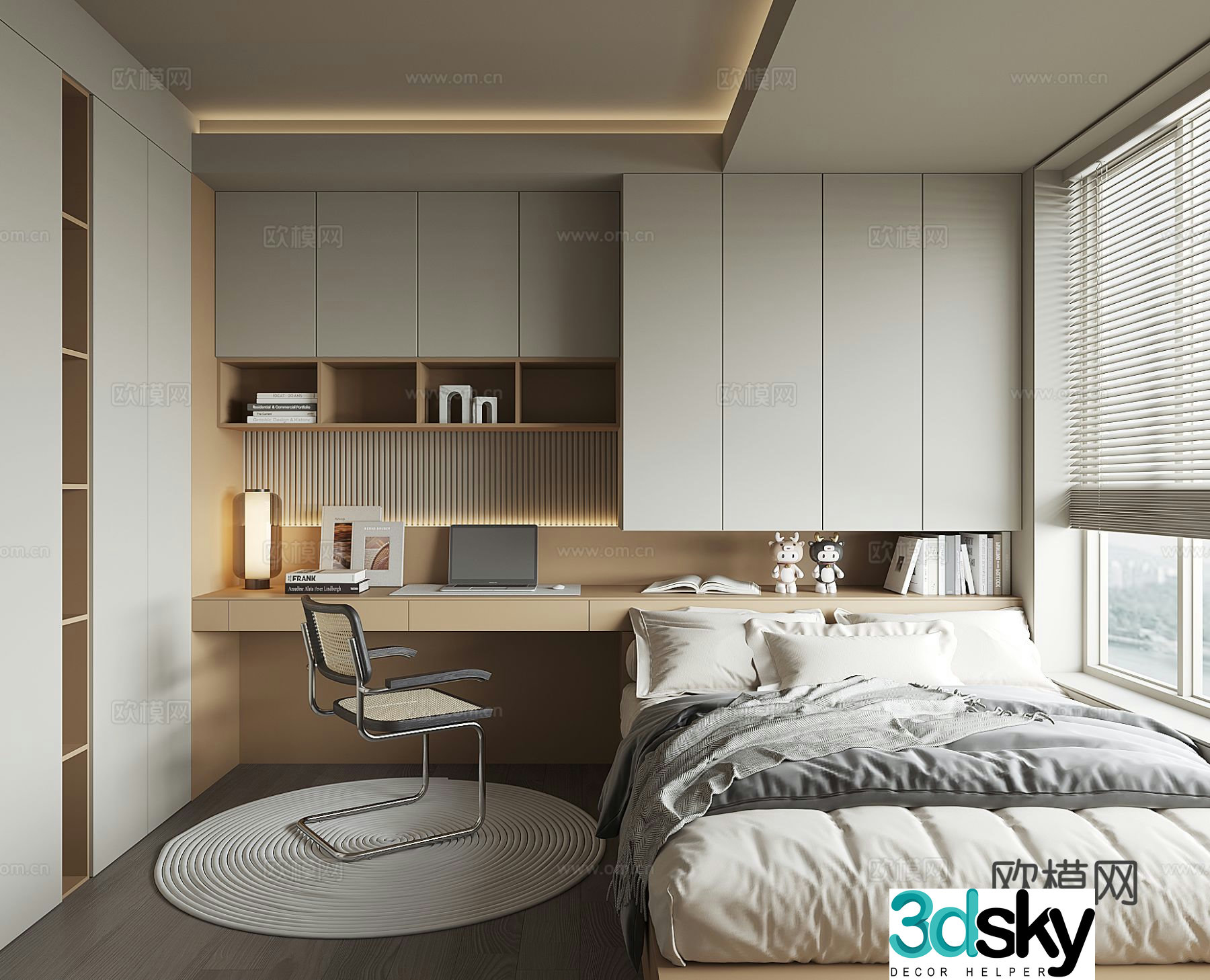 Modern tatami bedroom 3d model