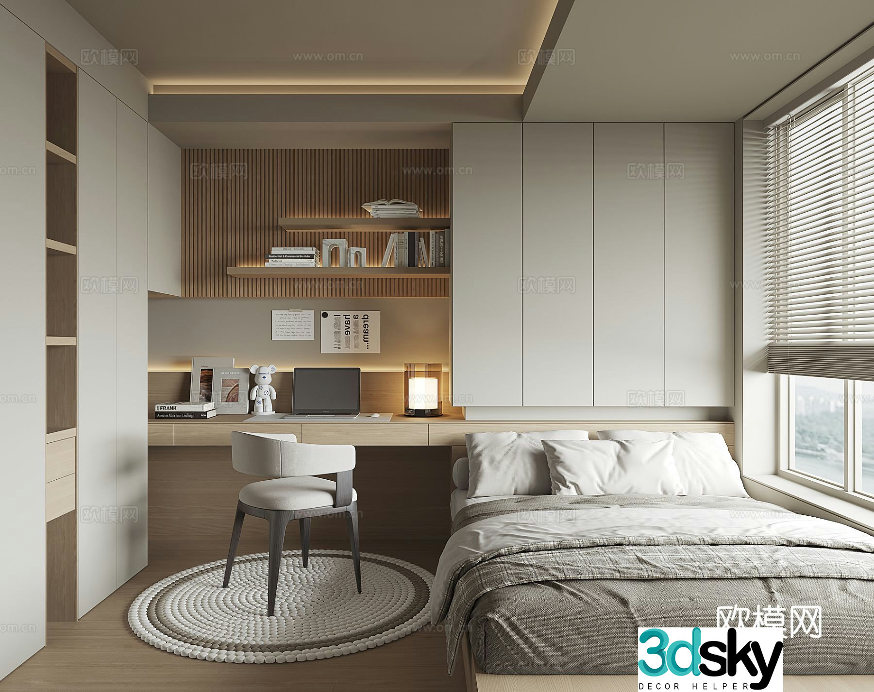 Modern tatami bedroom 3d model